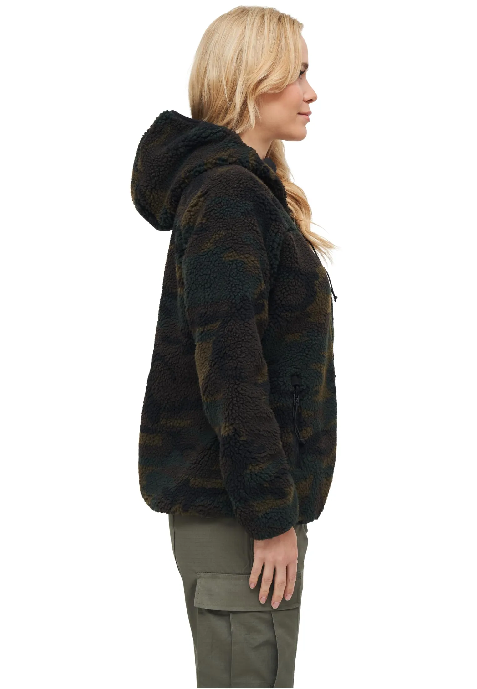 Brandit Women's Teddyfleece Hoodie Jacket - Woodland, XS - immagine 5