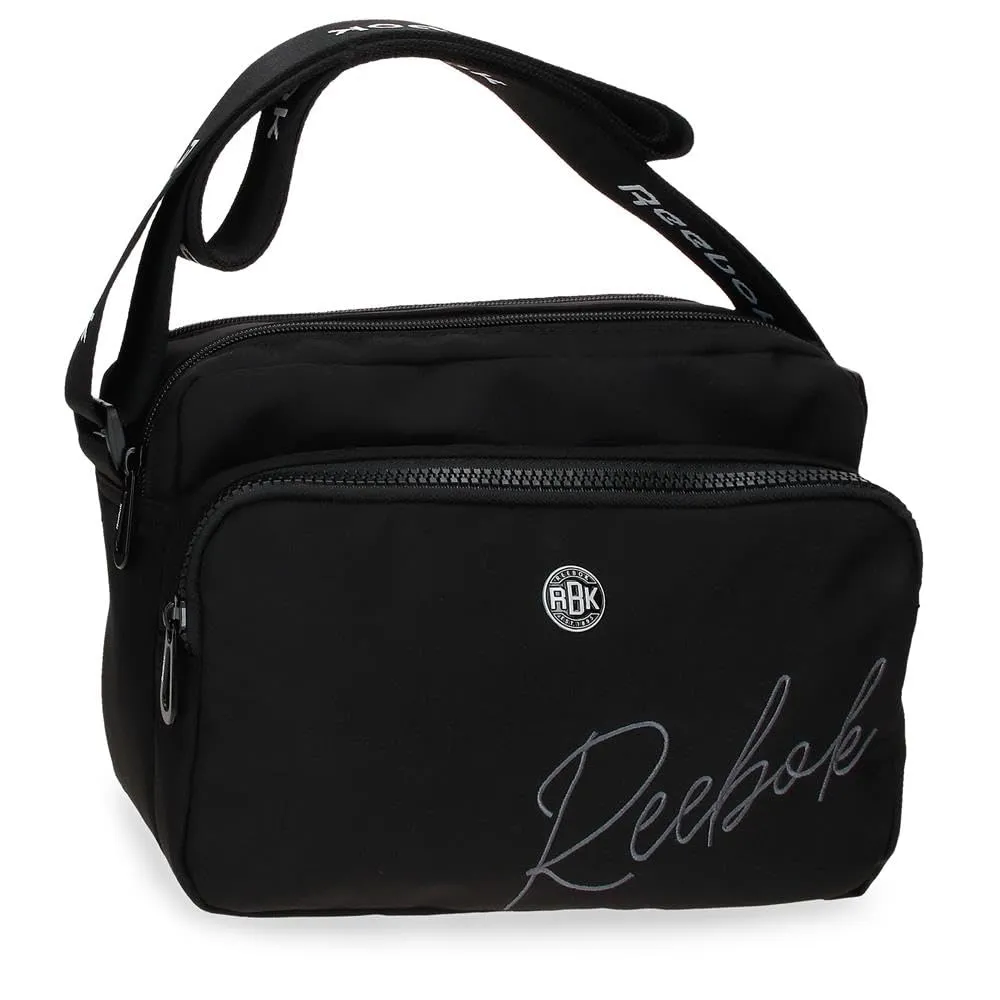 Reebok Borsa a tracolla a due scomparti, 25 x 16 x 6.5 cm, Poliestere, Viola e Nero - immagine 1