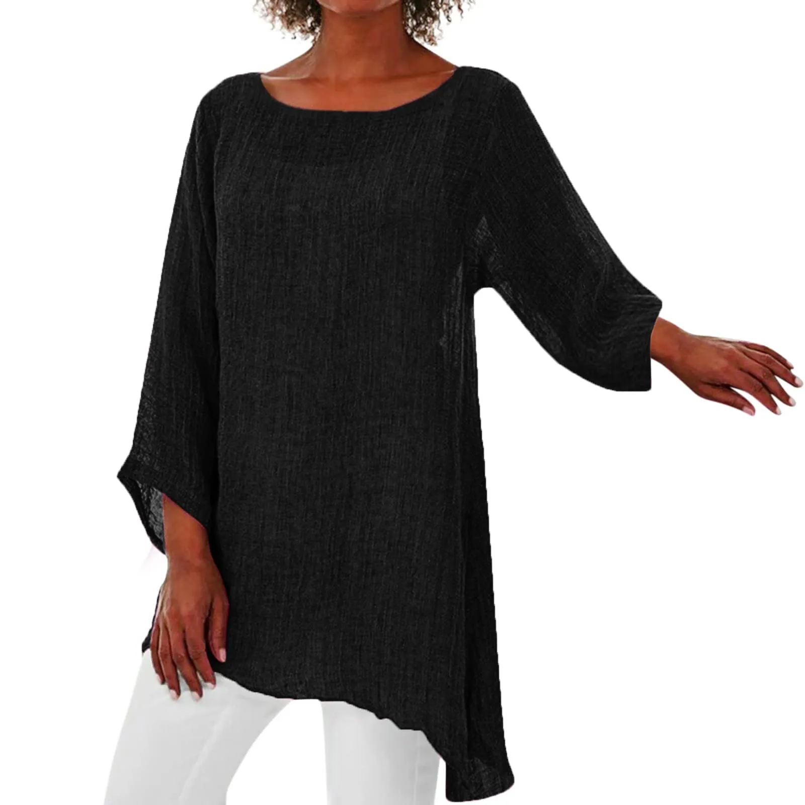 Uwdiohq Bluse e Camicie Donna Tshirt Basic Manica Corta Top Maniche Lunghe Camicetta Verde Acqua Camicia Raso Oro - immagine 1