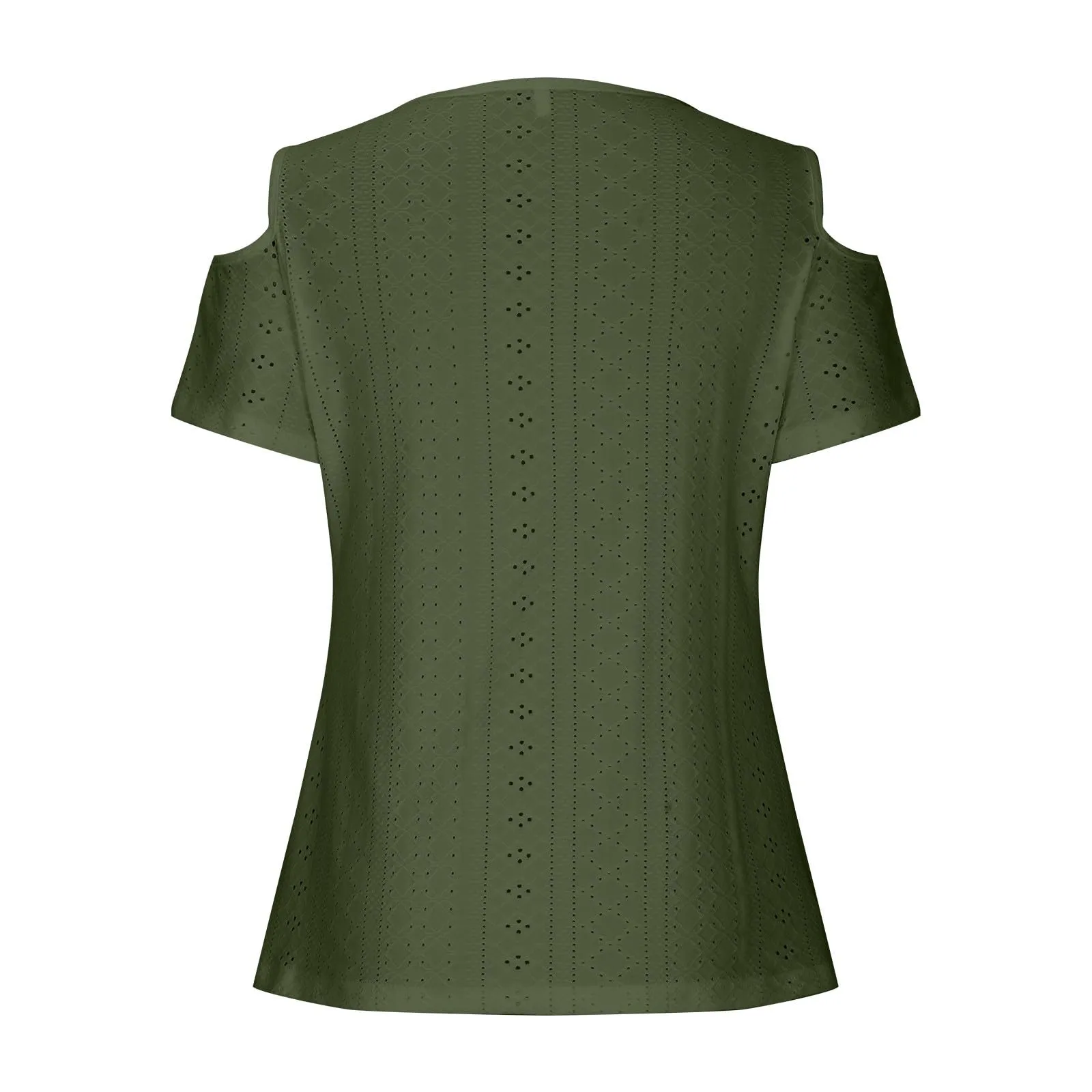 Uwdiohq Bluse Donna Elegante Maglia Manica Corta Crop Top - immagine 4