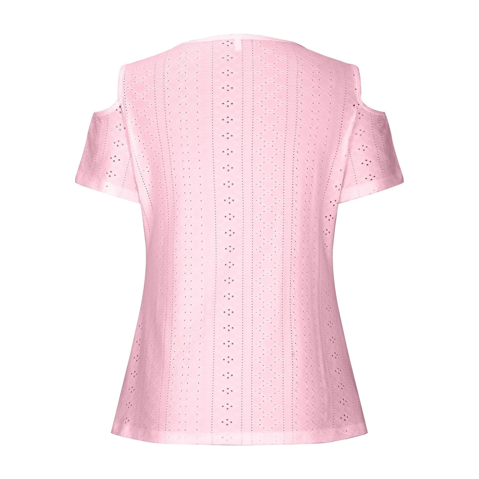 Uwdiohq Blusa Donna Manica Corta Maglietta Bianca in Cotone Crop Top Camicia Spalle Scoperte - immagine 3