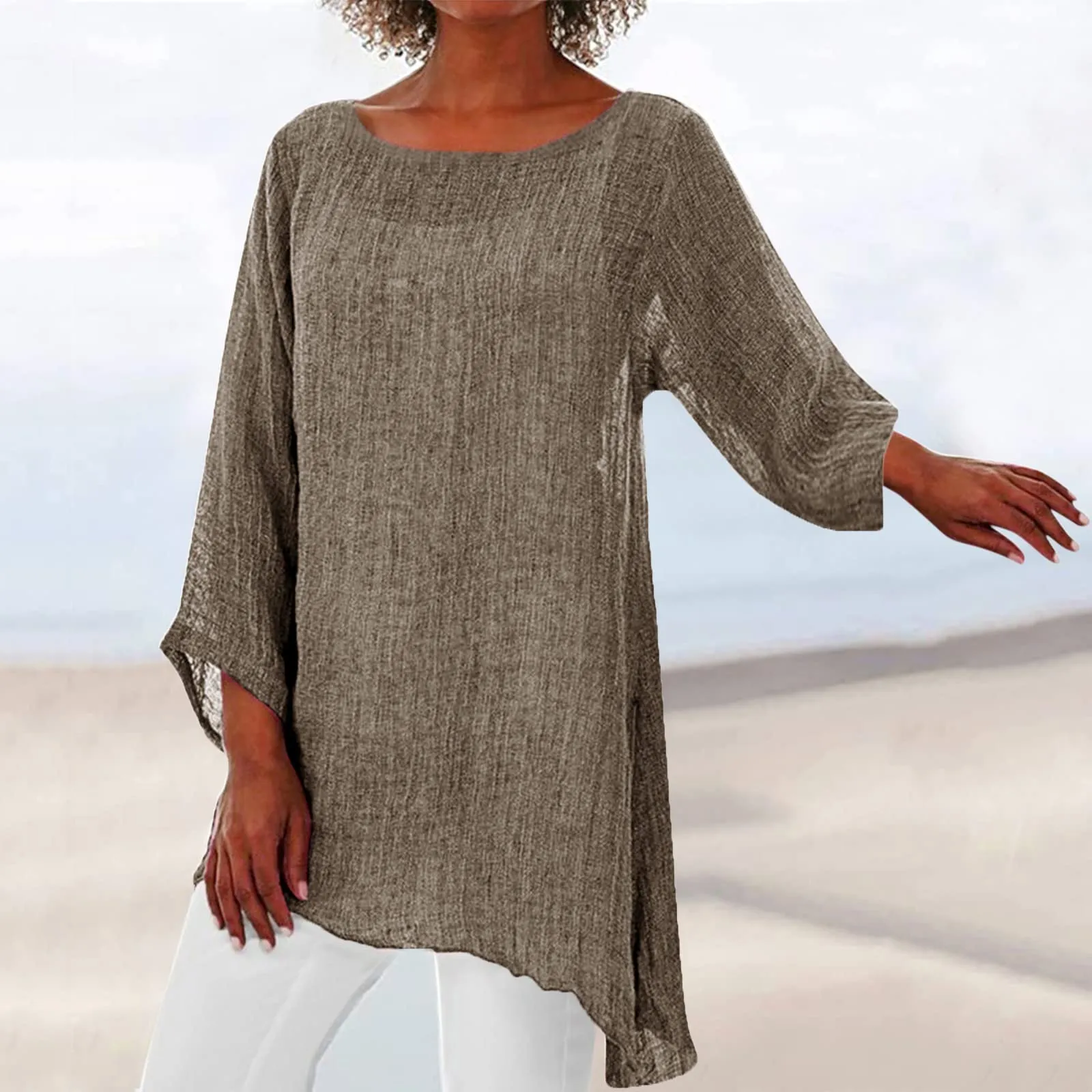 Uwdiohq Camicie e Bluse Donna Manica Corta Elegante Curvy Nera - immagine 2