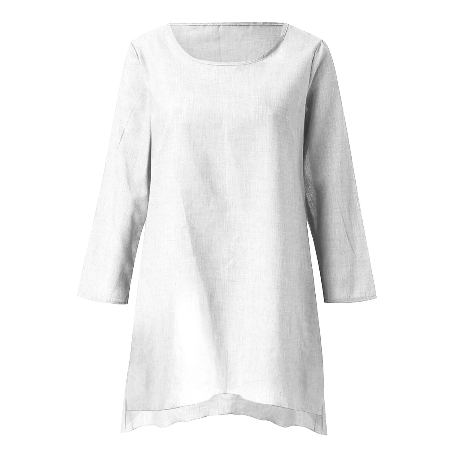 Uwdiohq Bluse Donna Eleganti Bianche Maglietta Manica Corta Top per Cerimonia Camicione Lungo Donna - immagine 3