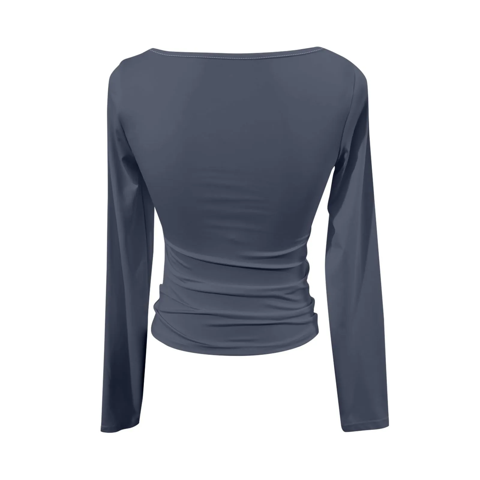 MOKBAY Maglioncino Donna Slim Fit Manica Lunga in Cotone Tinta Unita XL - immagine 5