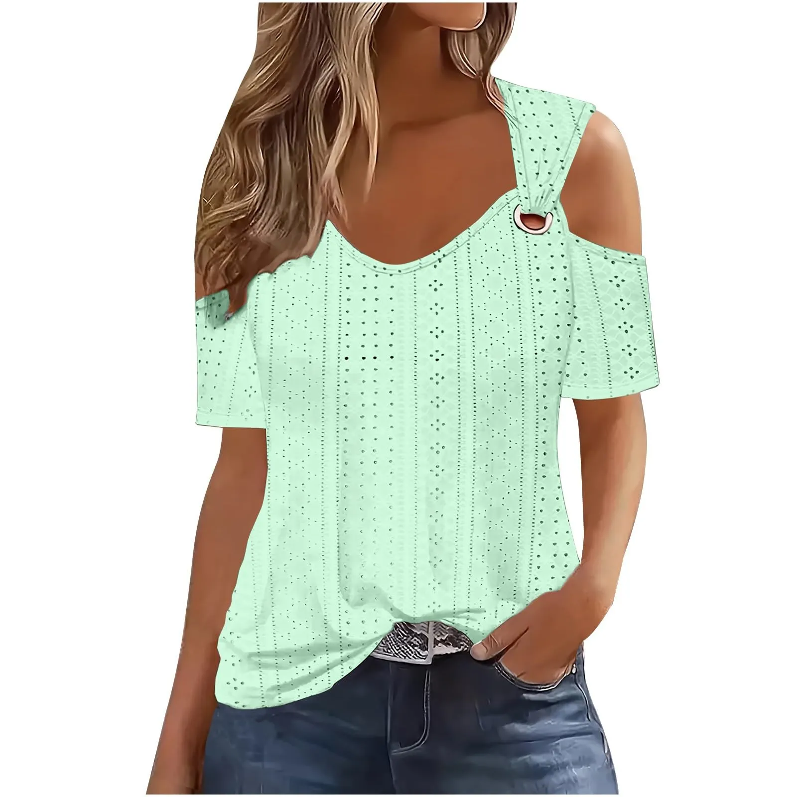 Uwdiohq Bluse Donna Eleganti Curvy Camicia Manica Corta e Maniche Lunghe Bianca Scollo V - immagine 1