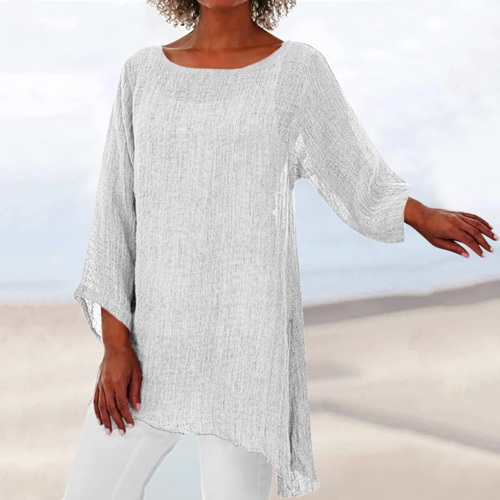 Uwdiohq Bluse Donna Eleganti Camicette Maniche Corte Top da Sera Maglia Sportiva per Matrimonio - immagine 2