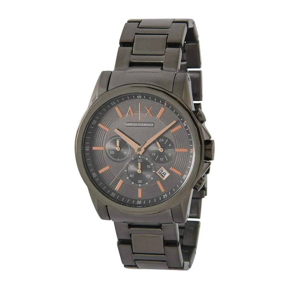 Armani Exchange AX2086 Orologio da Uomo Cronografo in Acciaio Inossidabile 45 mm, Grigio - immagine 2