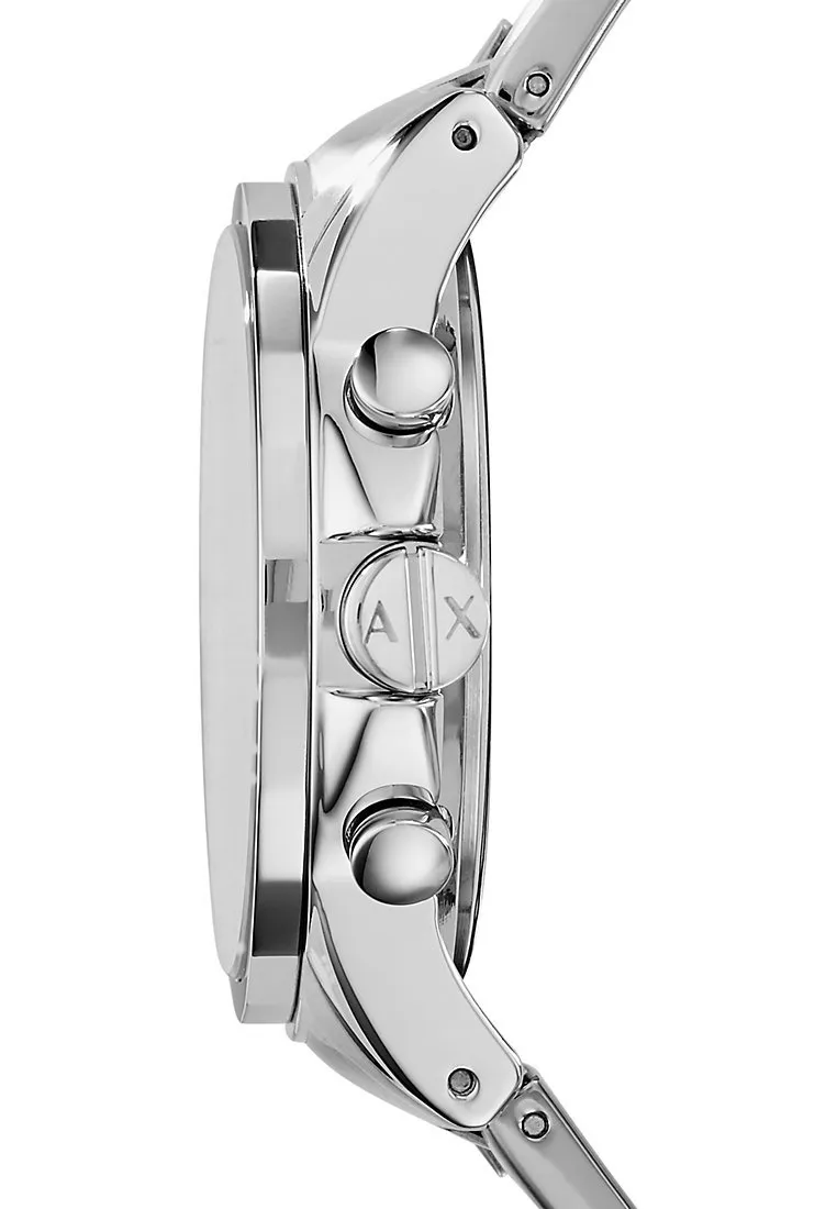 Armani Exchange AX2509 Orologio da uomo Cronografo in acciaio inossidabile 45 mm, Argento e Blu - immagine 2