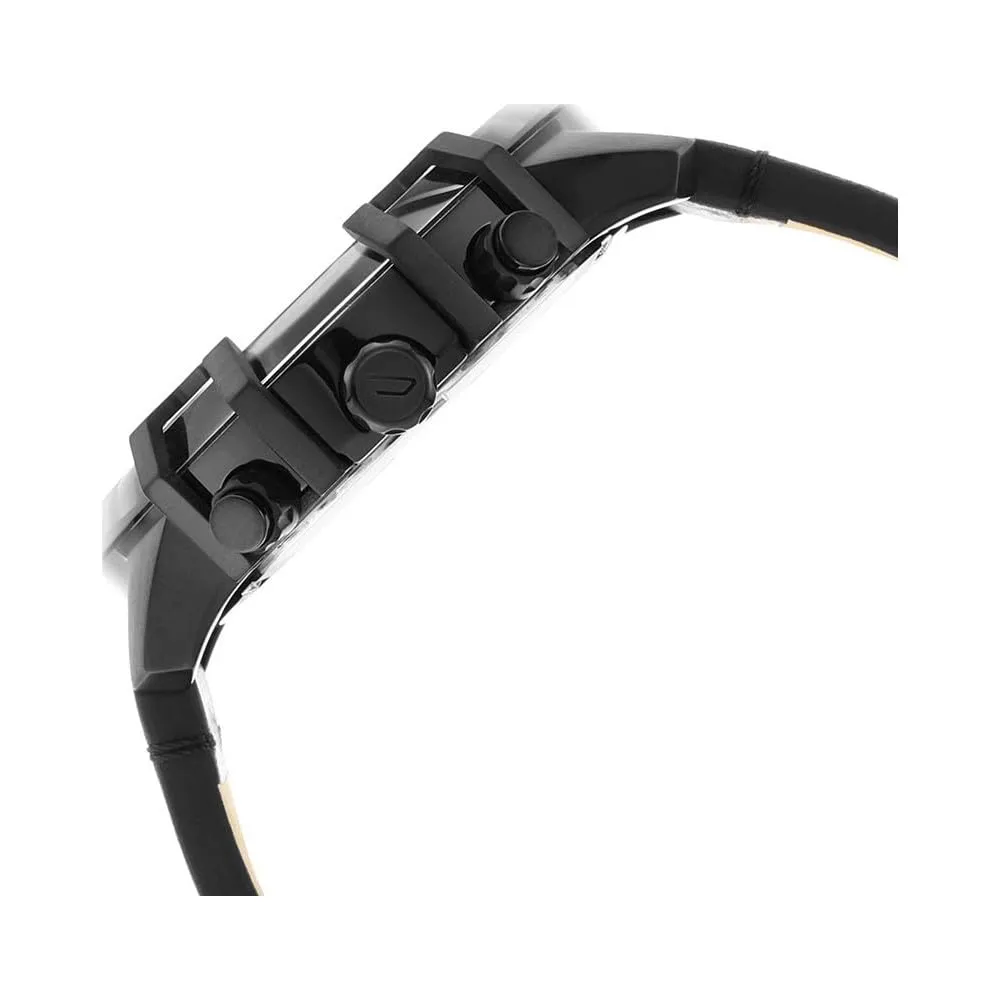 Diesel Griffed Cronografo da Uomo DZ4519, Cassa in Acciaio Inossidabile Nero 46 mm, Cinturino in Pelle - immagine 6