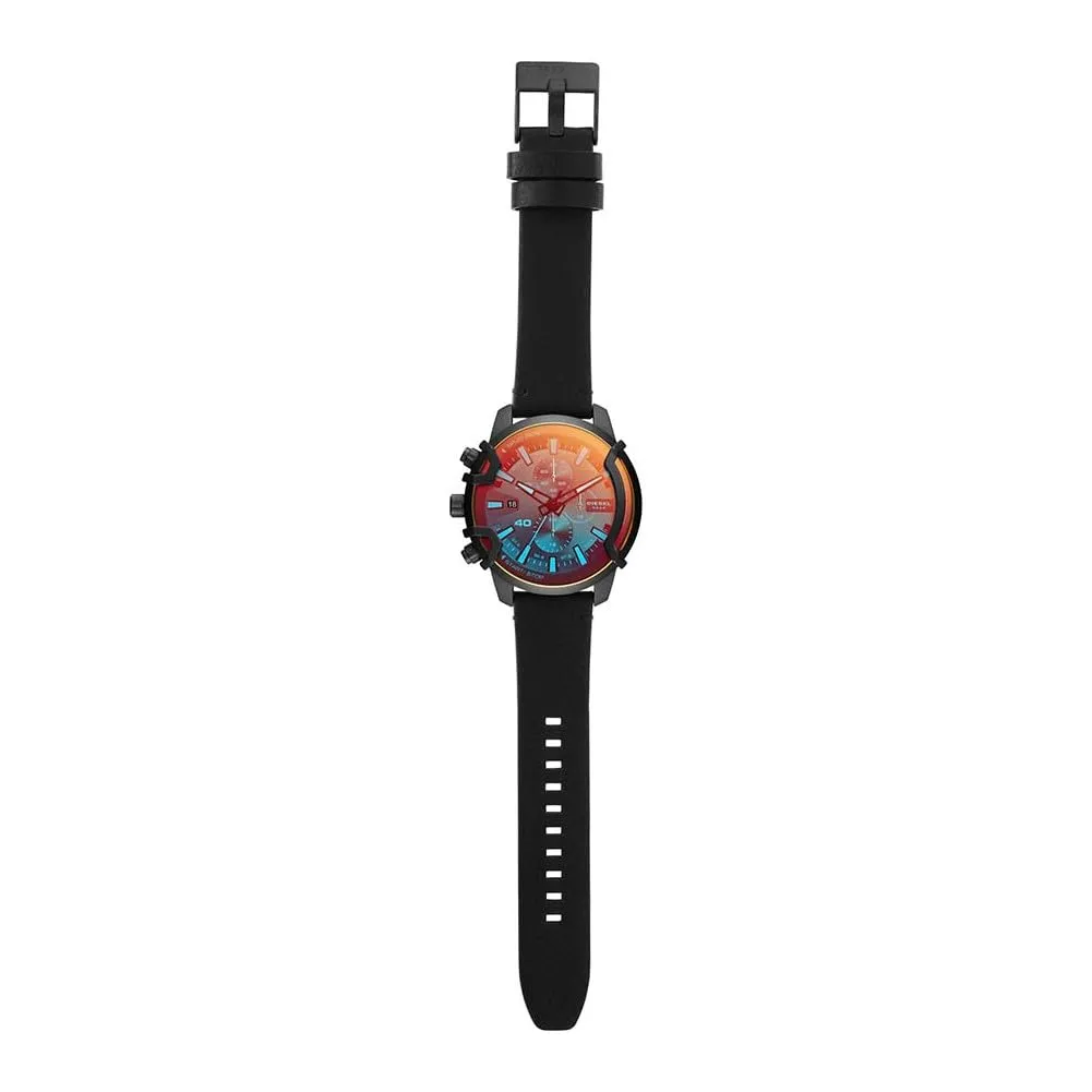 Diesel Griffed Cronografo da Uomo DZ4519, Cassa in Acciaio Inossidabile Nero 46 mm, Cinturino in Pelle - immagine 9