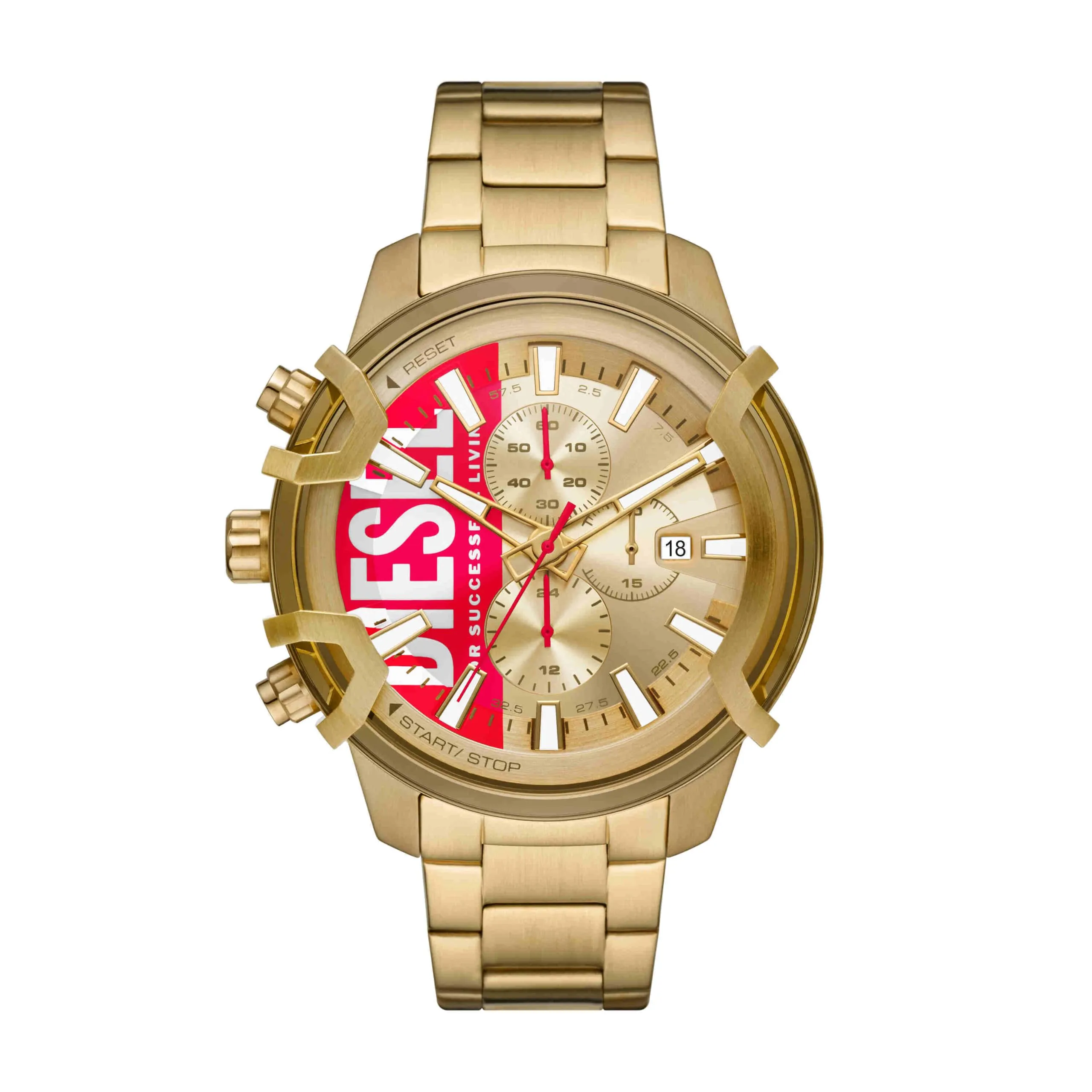 Diesel Griffed Orologio da Uomo Cronografo, Acciaio Inox Placcato Oro, 48 mm, DZ4595 - immagine 1