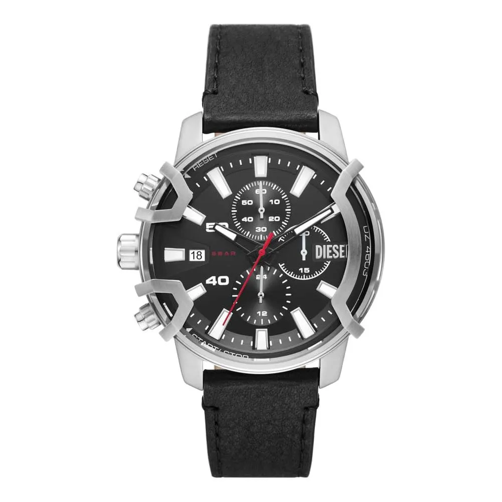 Diesel Griffed Orologio Cronografo da Uomo, Acciaio Inossidabile 42 mm, Cinturino in Pelle, DZ4603 - immagine 1