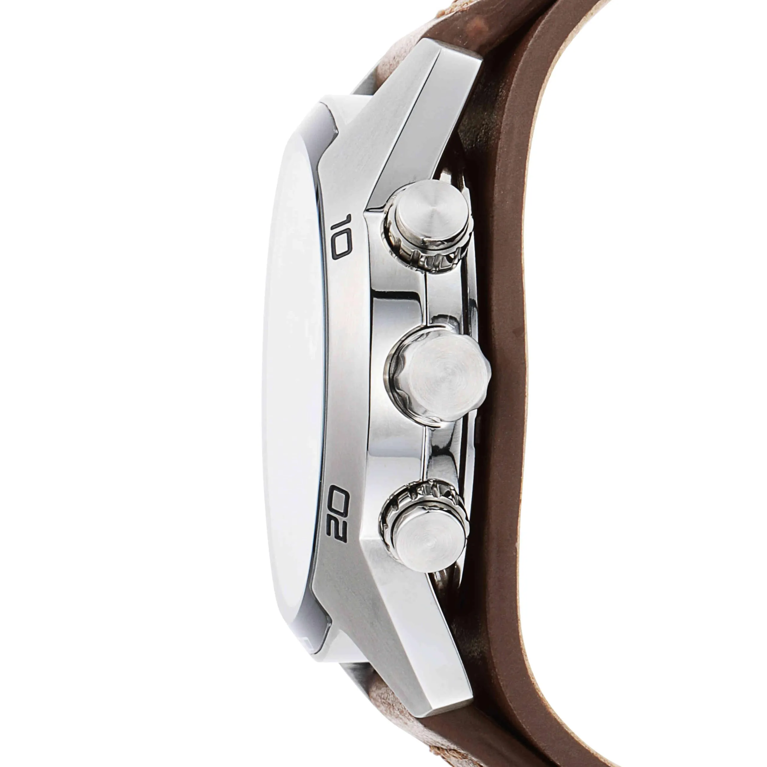 Fossil Coachman Orologio da Uomo Cronografo in Acciaio Inossidabile e Pelle Marrone CH2565 45 mm - immagine 3