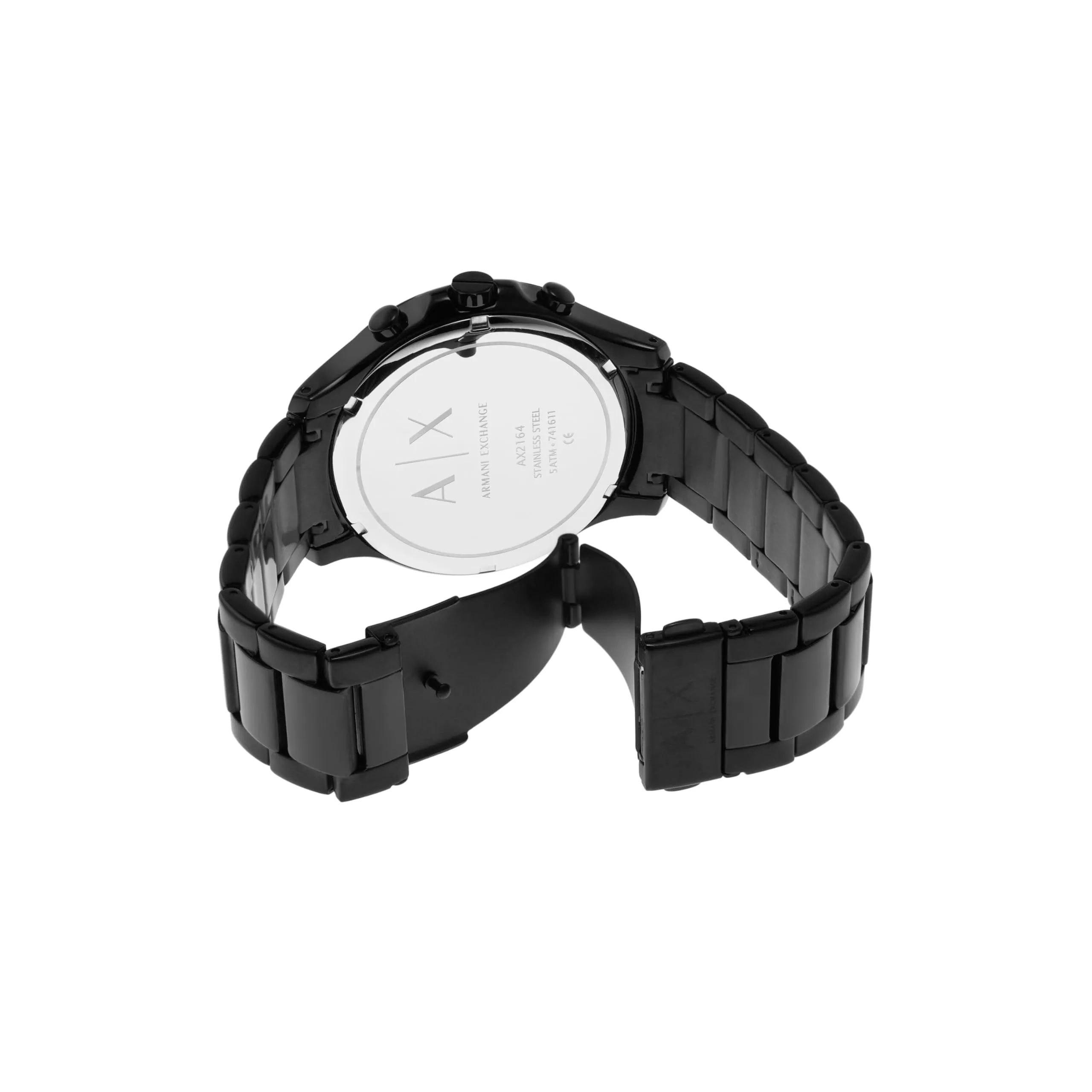 Armani Exchange AX2164 Orologio Cronografo da Uomo, 46 mm, Acciaio Inossidabile, Nero Jet - immagine 5