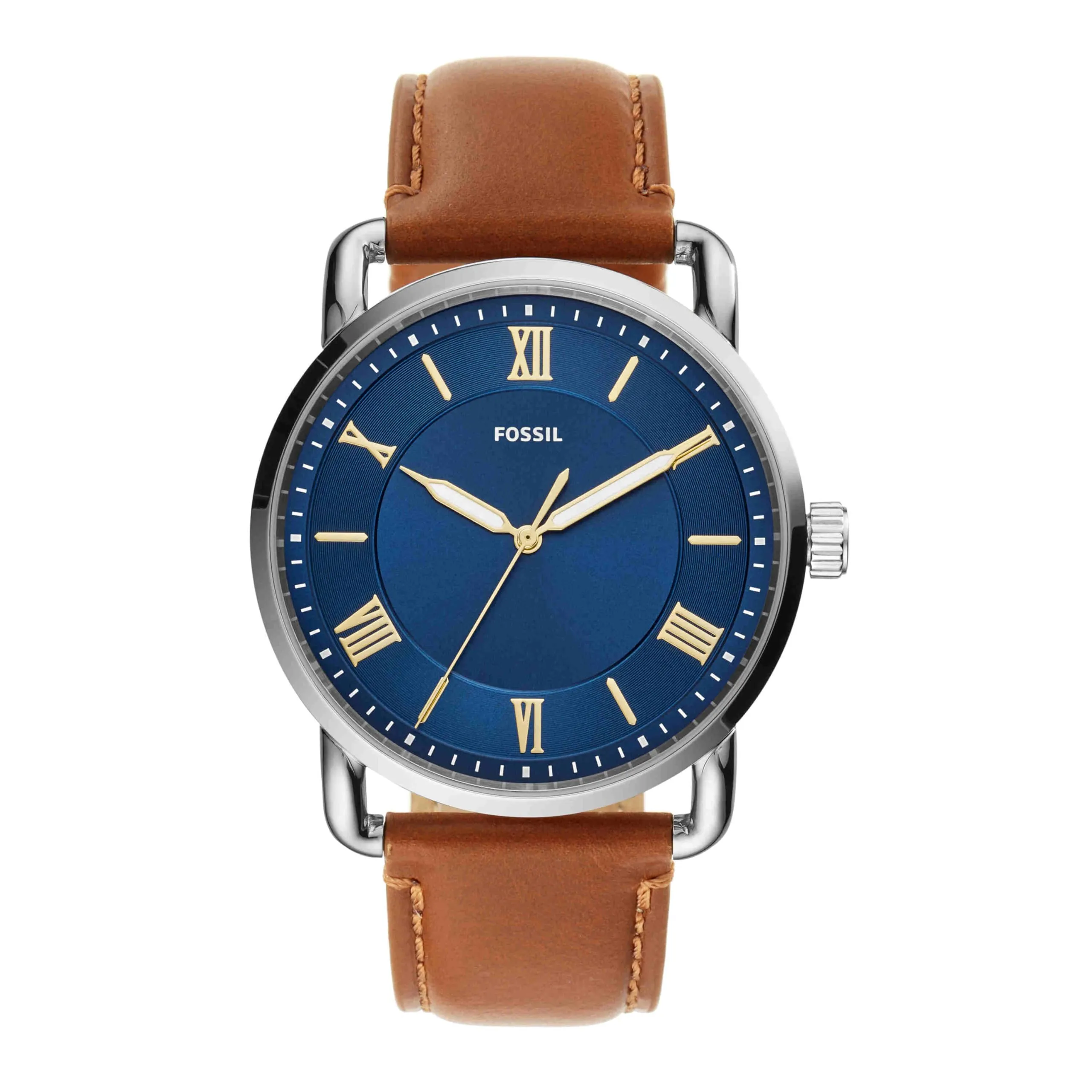 Fossil Copeland FS5661 Orologio da Uomo 42 mm in Acciaio Inossidabile e Pelle, Blu - immagine 1