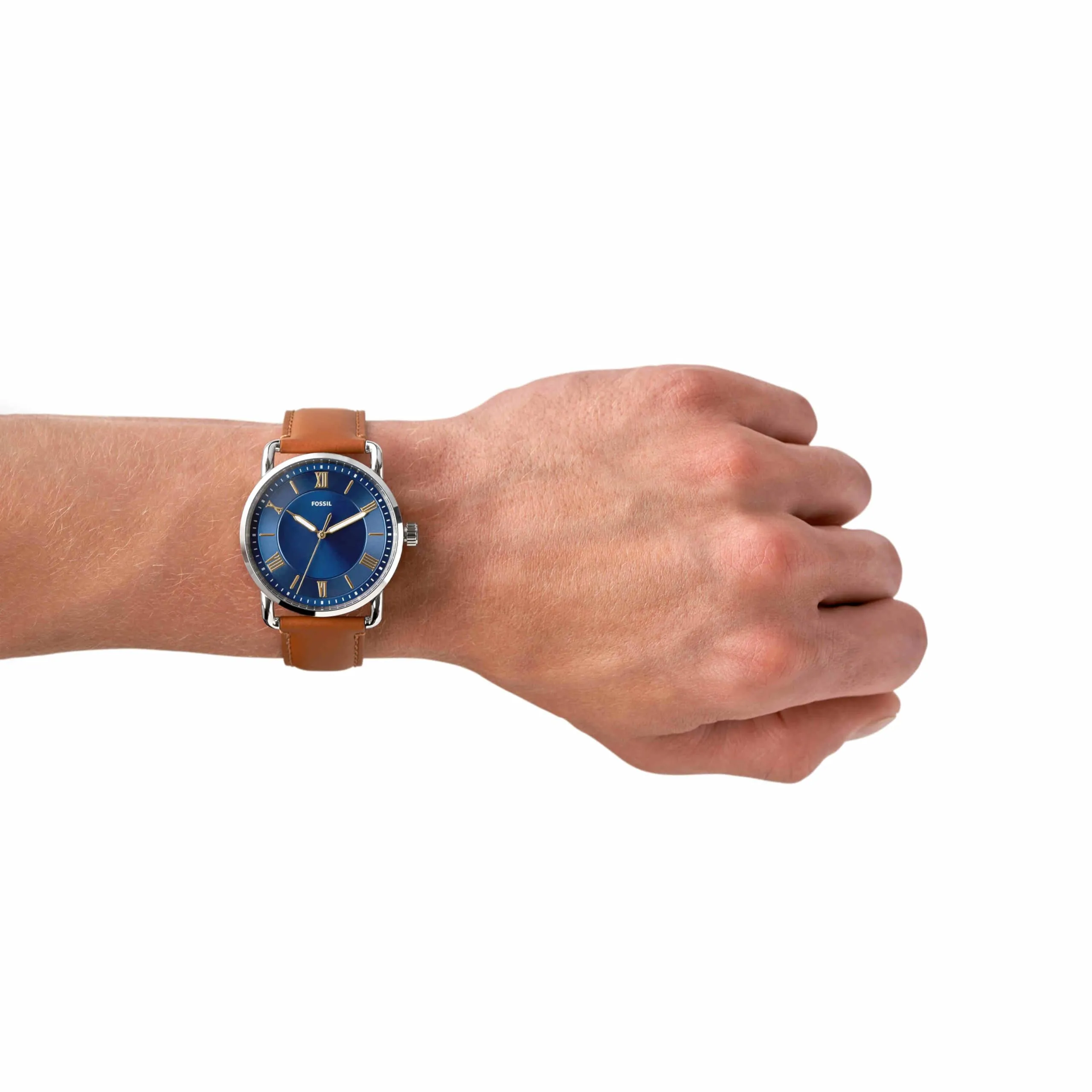 Fossil Copeland FS5661 Orologio da Uomo 42 mm in Acciaio Inossidabile e Pelle, Blu - immagine 2