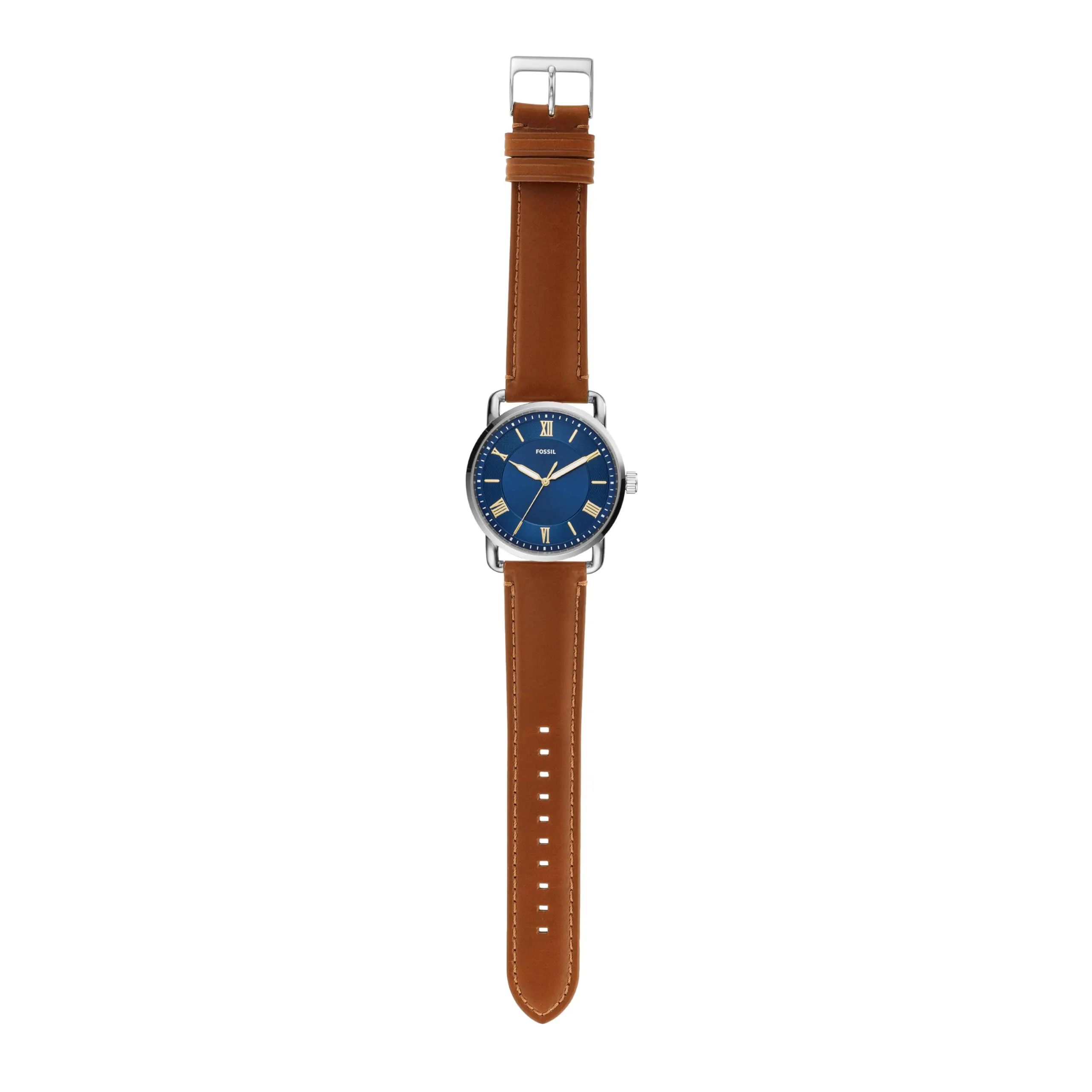 Fossil Copeland FS5661 Orologio da Uomo 42 mm in Acciaio Inossidabile e Pelle, Blu - immagine 5
