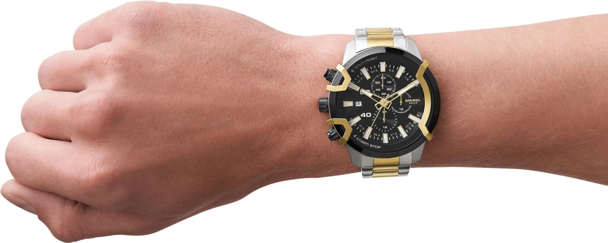 Diesel Griffed Orologio Cronografo da Uomo in Acciaio Inox Tricolore 48 mm DZ4577 - immagine 4