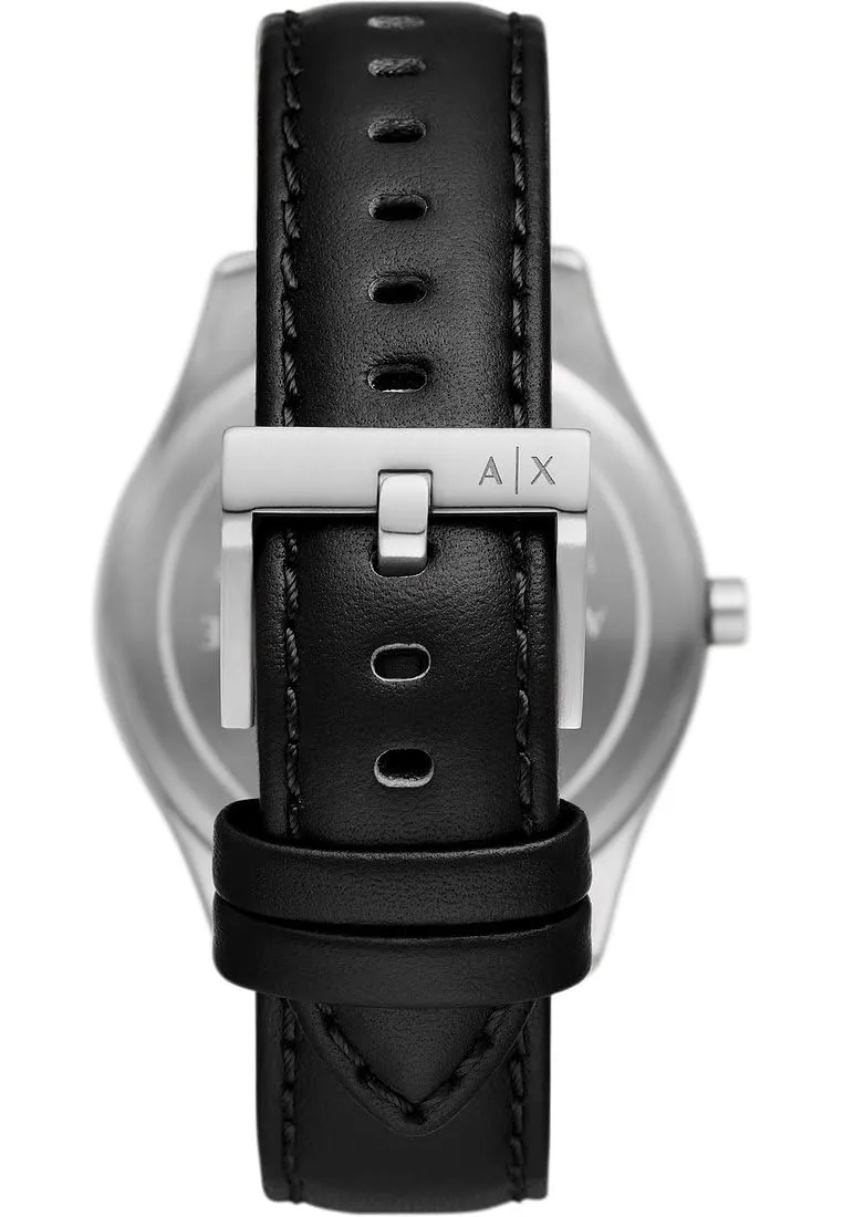 Armani Exchange AX1872 Orologio da Uomo, Quarzo Multifunzione, Cassa 42 mm, Cinturino in Pelle, Grigio Chiaro e Nero - immagine 3