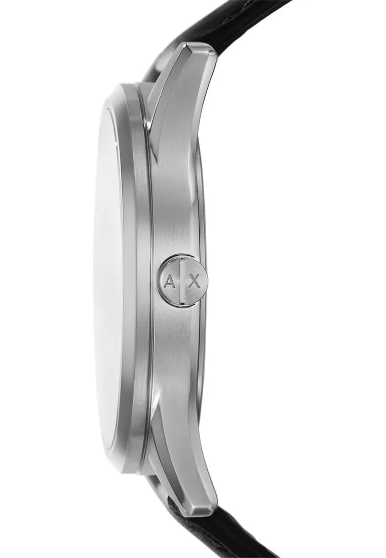 Armani Exchange AX1872 Orologio da Uomo, Quarzo Multifunzione, Cassa 42 mm, Cinturino in Pelle, Grigio Chiaro e Nero - immagine 4