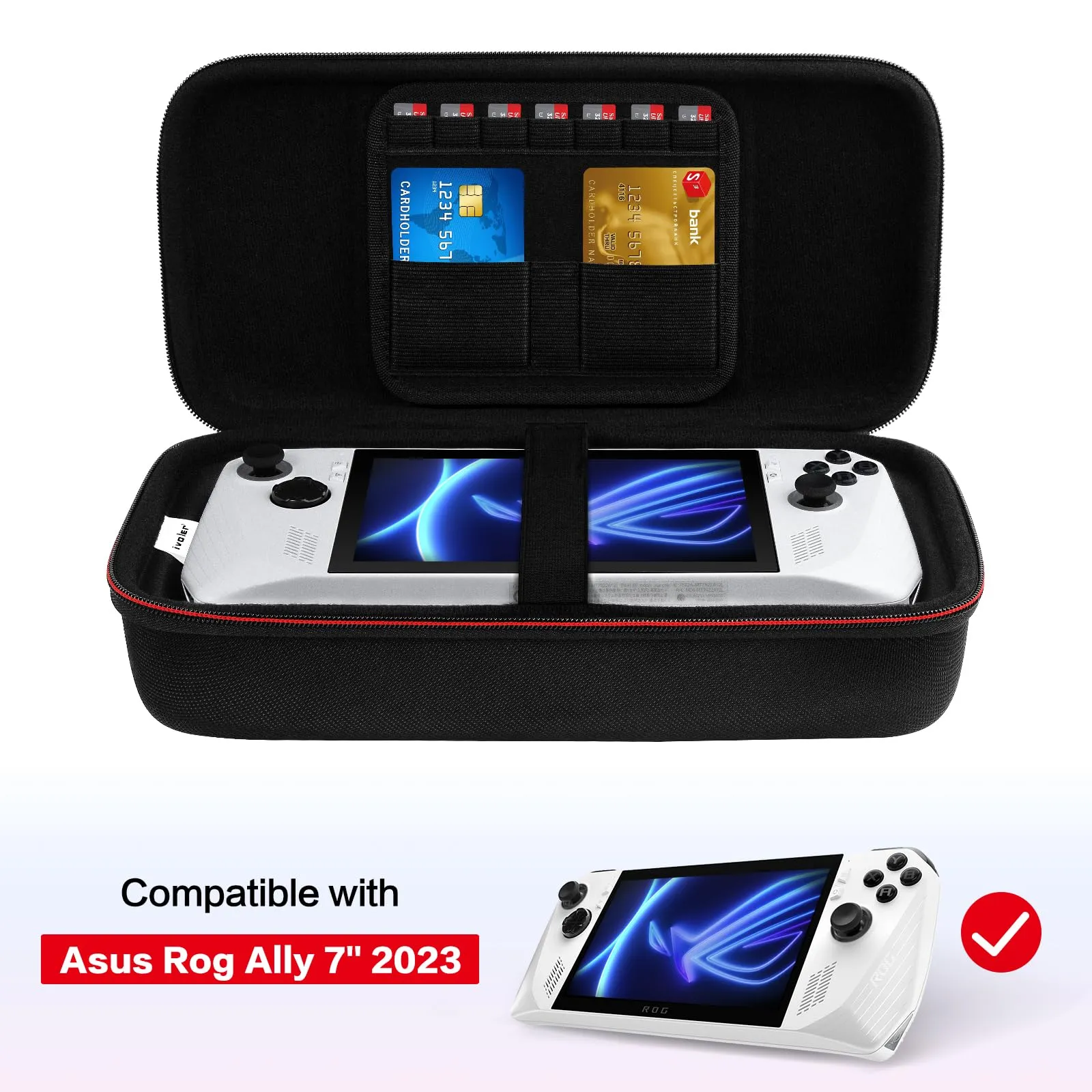 iVoler Custodia protettiva rigida per ASUS ROG Ally X / ASUS ROG Ally / Nintendo Switch 2, Nero - immagine 2