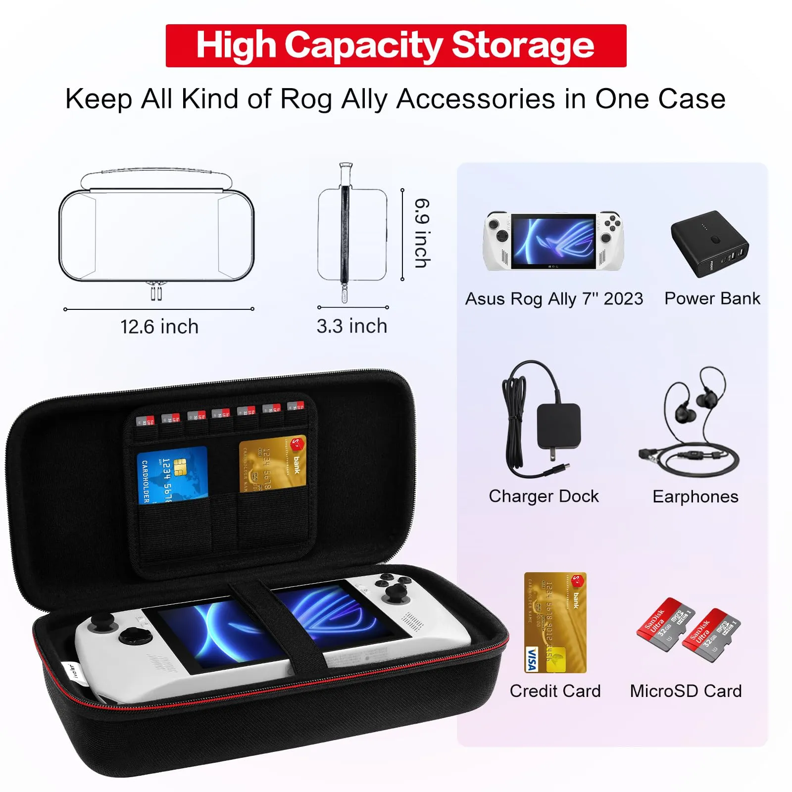 iVoler Custodia protettiva rigida per ASUS ROG Ally X / ASUS ROG Ally / Nintendo Switch 2, Nero - immagine 3