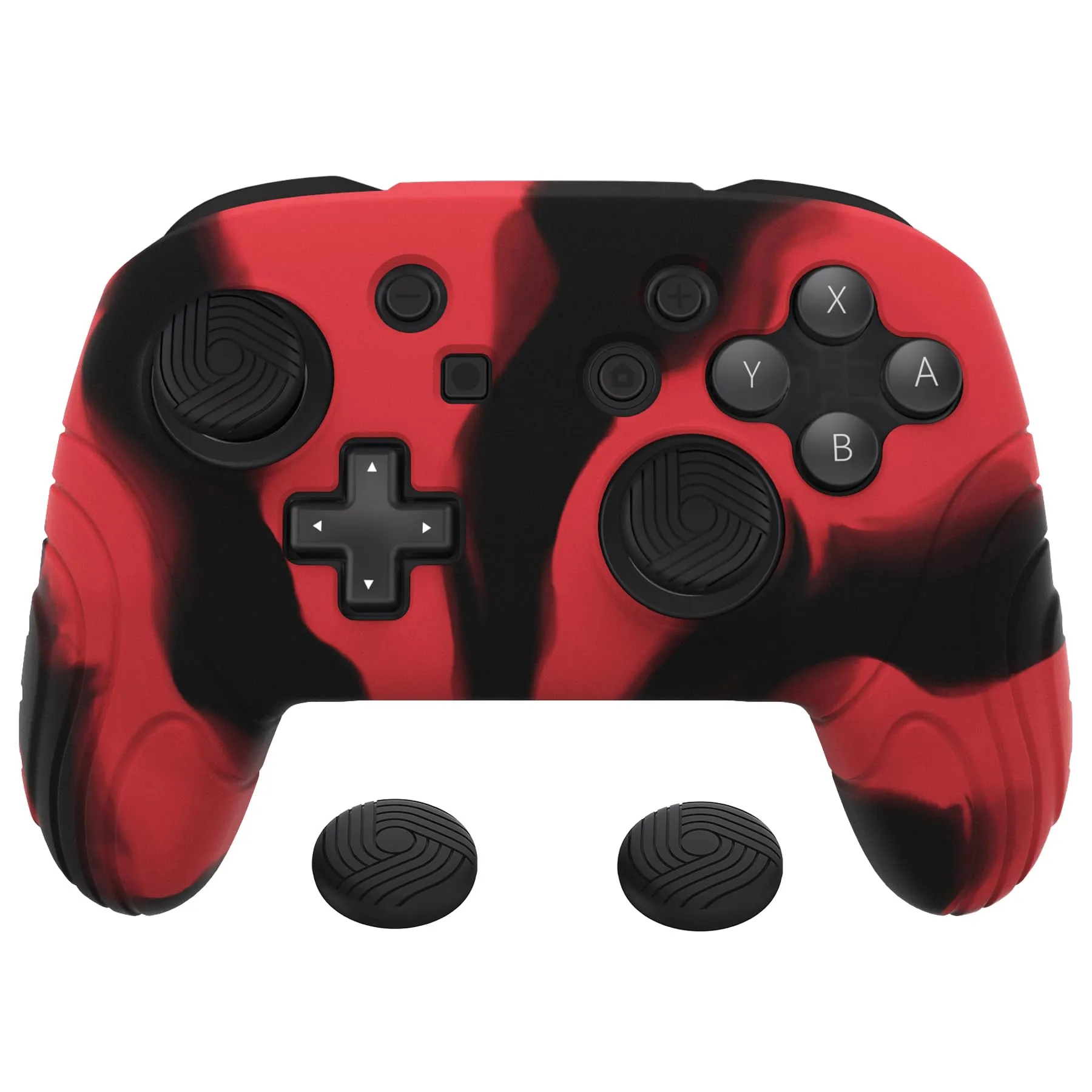 playvital Cover for Nintendo Switch Pro Controller, Nero Rosso - immagine 1
