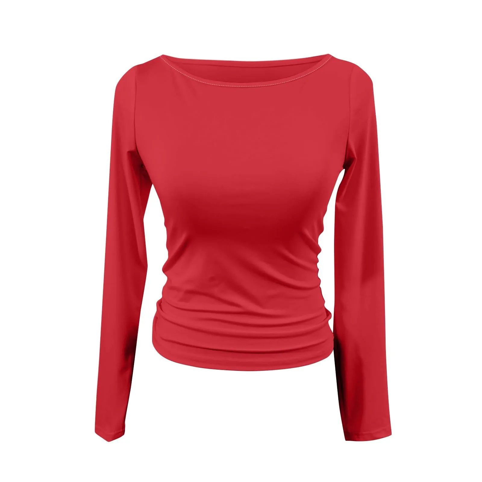 MOKBAY Maglia Donna Manica Lunga Slim Fit Tinta Unita XS - immagine 4