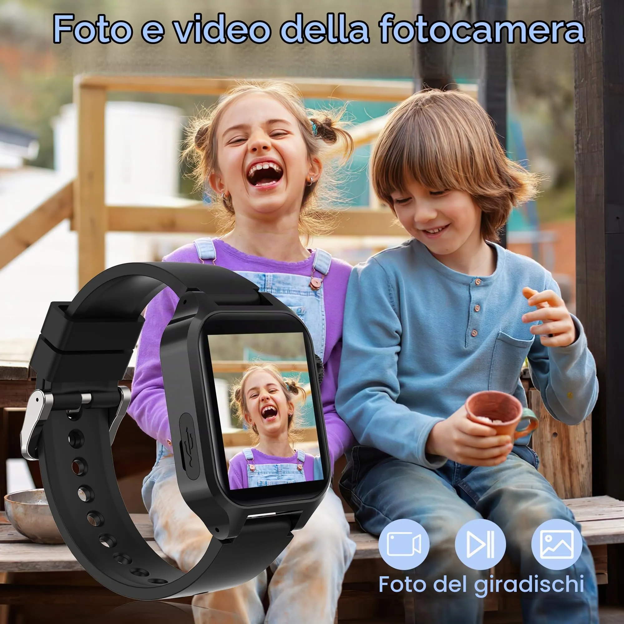 Moikmlih Smartwatch per Bambini e Bambine con 32 Giochi, Fotocamera, 3 Modalità Sportive, Contapassi, Audiobook e Sveglia - immagine 6
