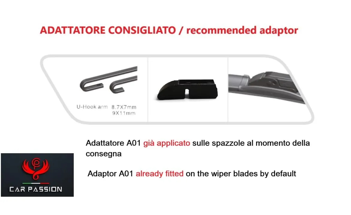 Car Passion Spazzole Tergicristallo per Ford Transit 2000-2013, 65 e 55 cm, Parabrezza Anteriore - immagine 2