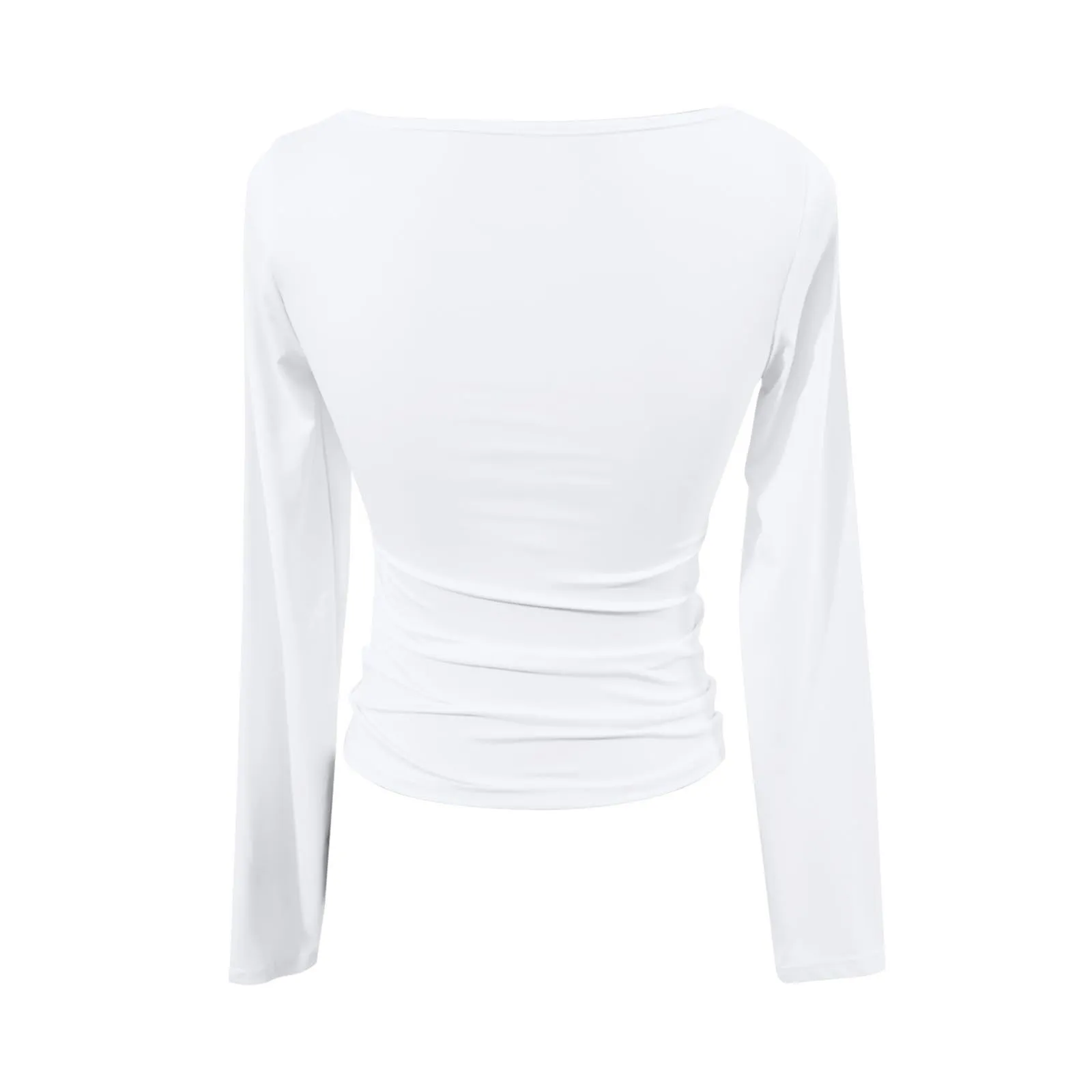 MOKBAY Maglia Donna Manica Lunga Slim Fit Tinta Unita, Arancione, L - immagine 4