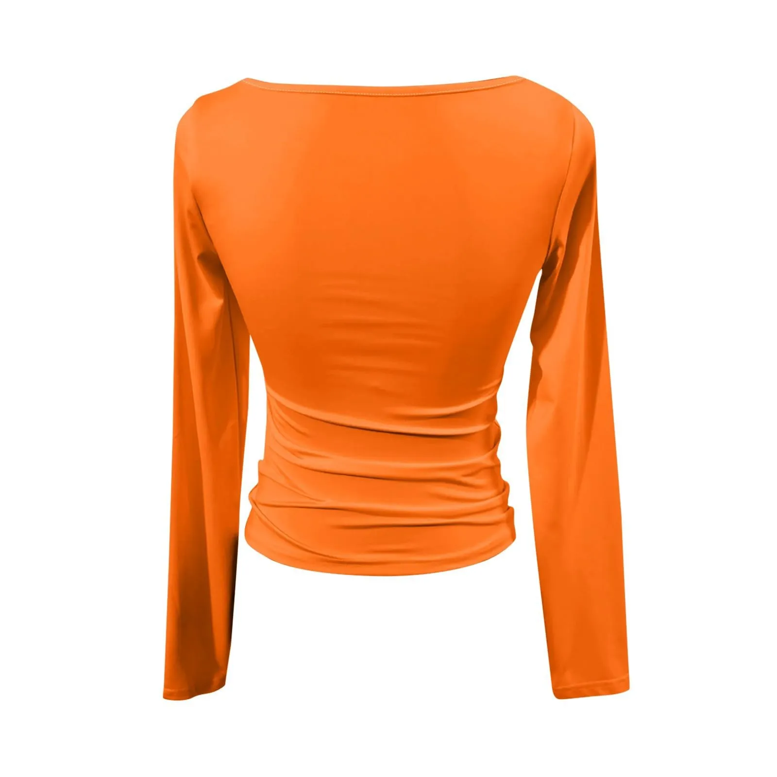 MOKBAY Maglia Donna Manica Lunga Slim Fit Tinta Unita Bianco S - immagine 5