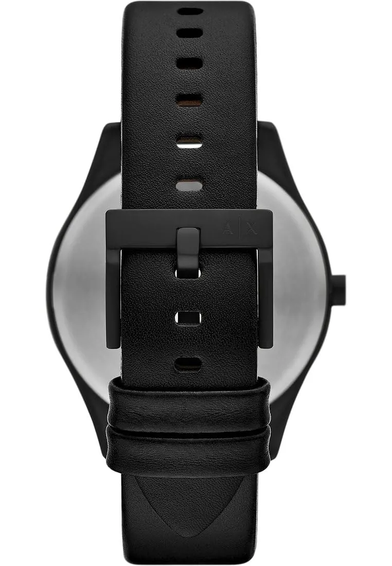 Armani Exchange AX1886 Analog Quartz Watch, Matte Black Leather Strap - immagine 3