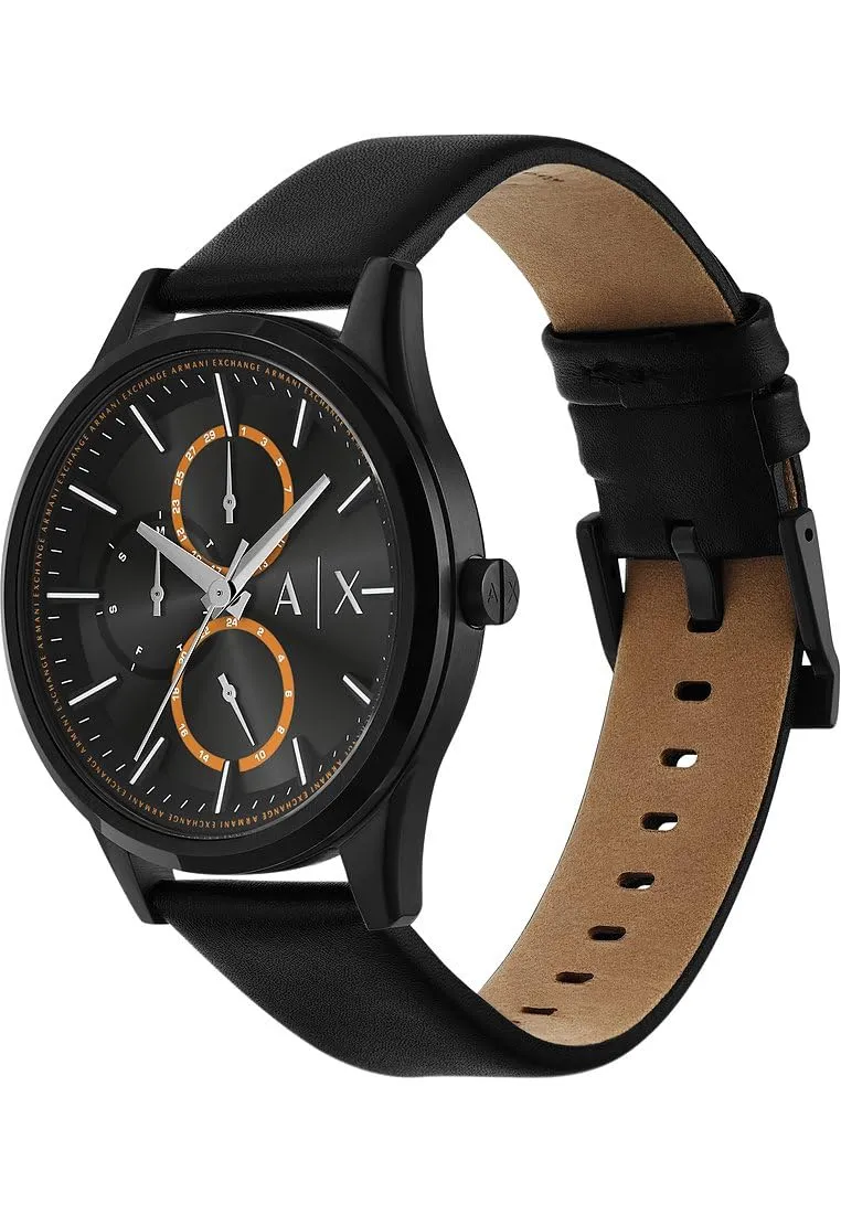 Armani Exchange AX1886 Analog Quartz Watch, Matte Black Leather Strap - immagine 5