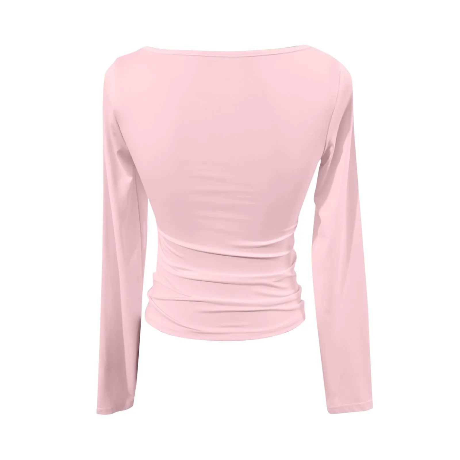 MOKBAY Maglia Aderente Donna Manica Lunga in Cotone, Tinta Unita, XS - immagine 4