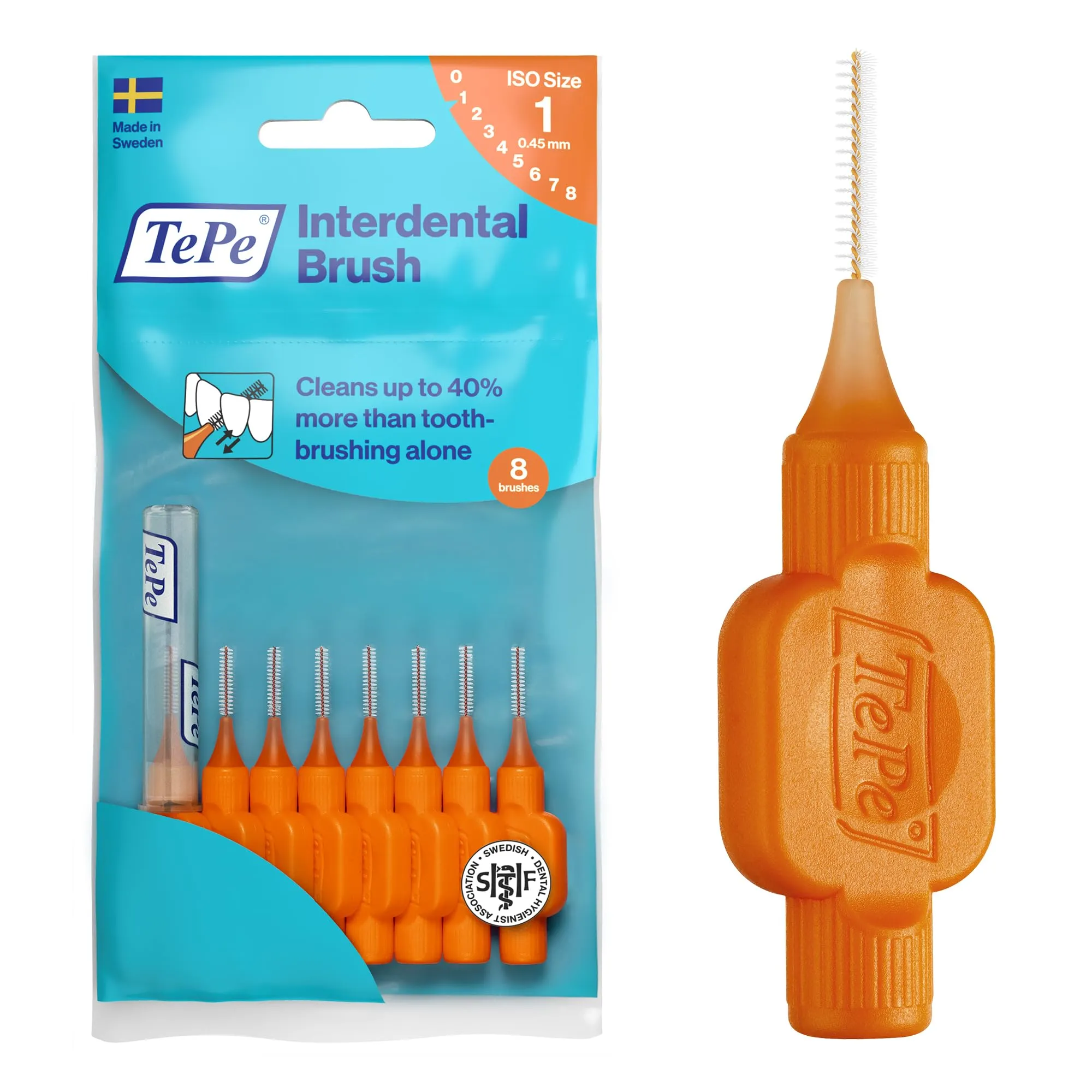 TePe Original Scovolini Interdentali Arancione 0.45mm ISO 1, 8 pz - immagine 1