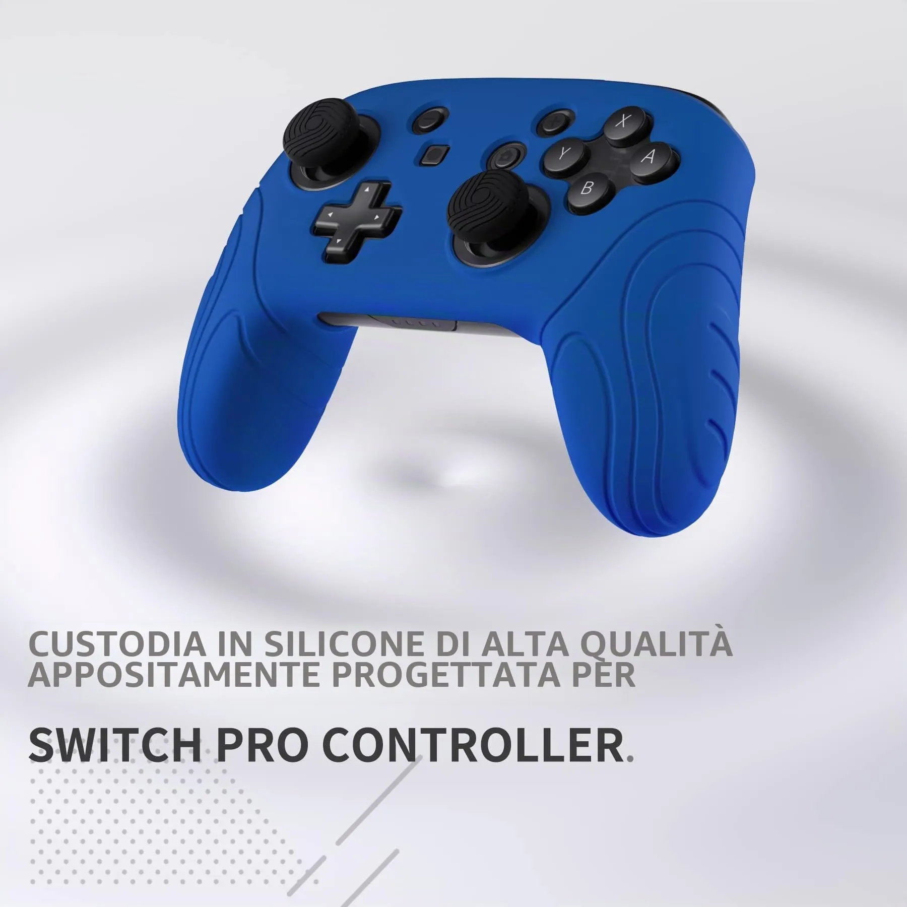 playvital Silicone Cover for Nintendo Switch Pro Controller, Samurai Pattern, Blue - immagine 3