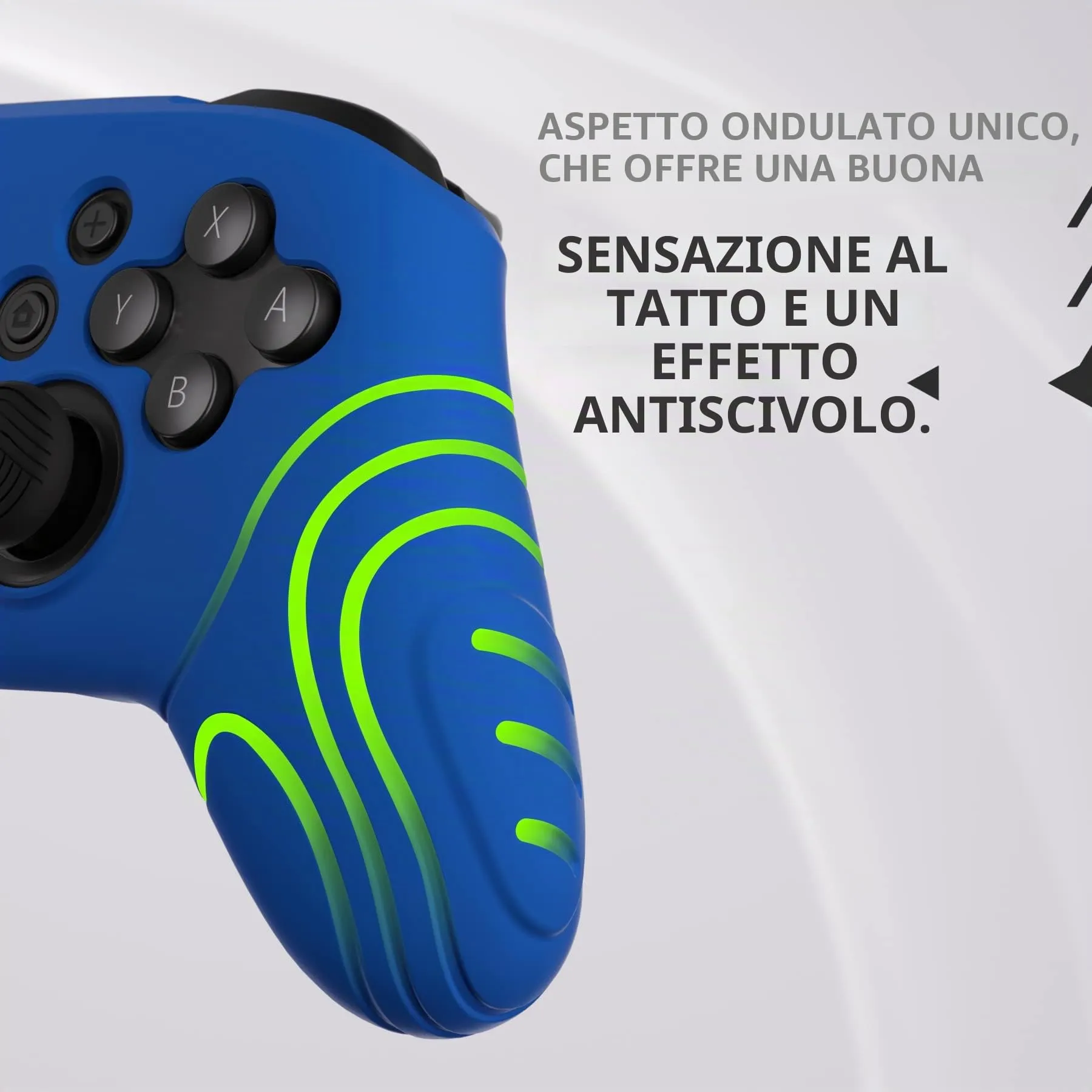 playvital Silicone Cover for Nintendo Switch Pro Controller, Samurai Pattern, Blue - immagine 4