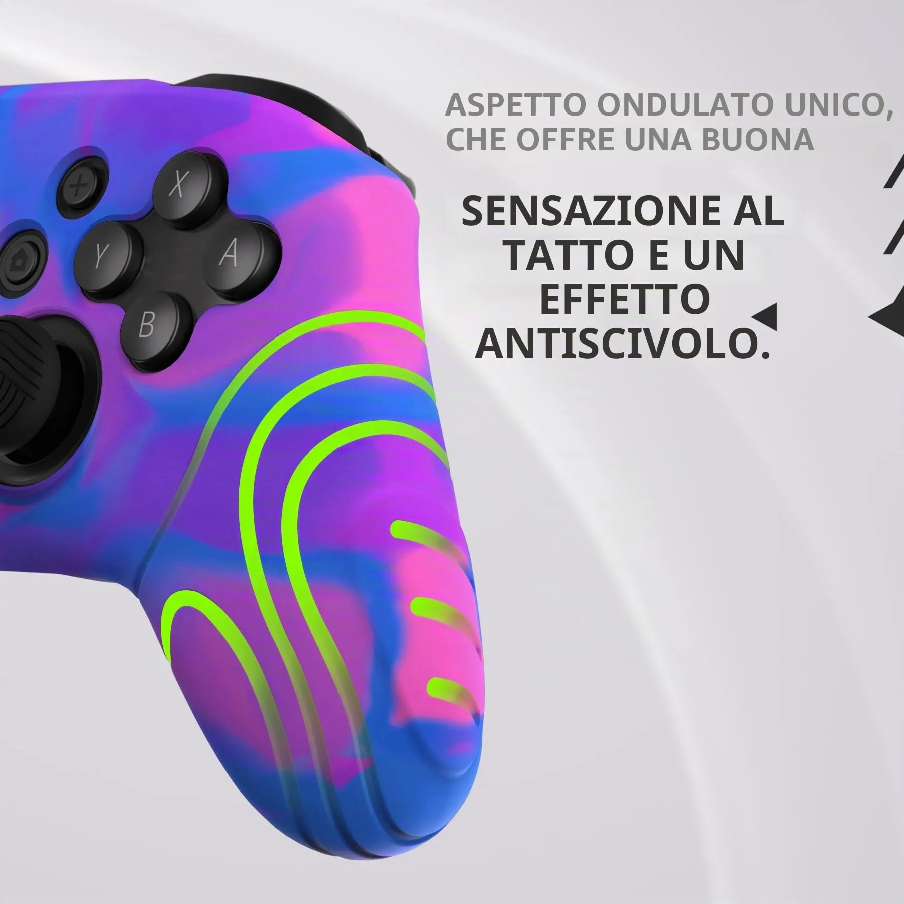 playvital Cover per Nintendo Switch Pro Controller, Rosa Viola Blu - immagine 4