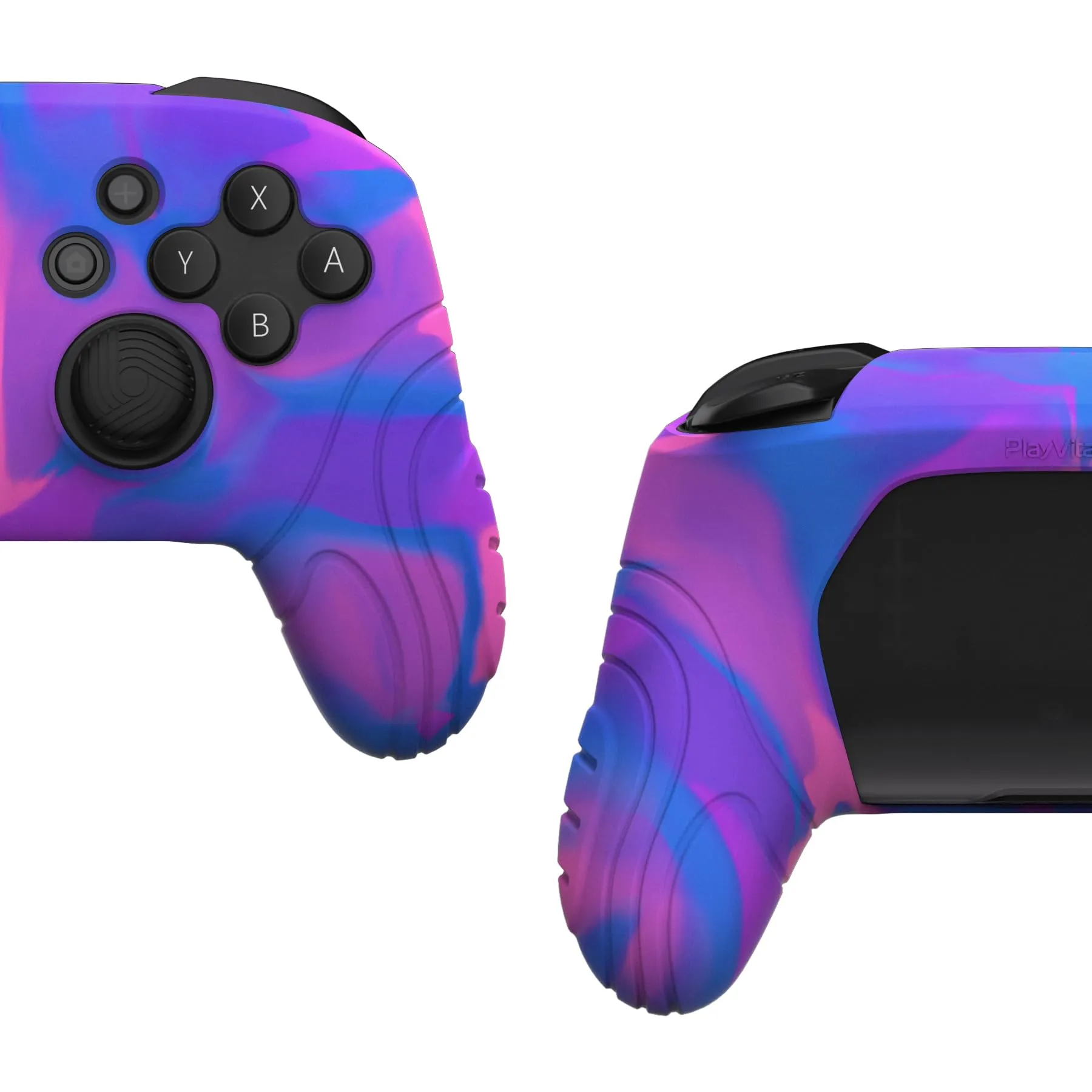 playvital Cover per Nintendo Switch Pro Controller, Rosa Viola Blu - immagine 9