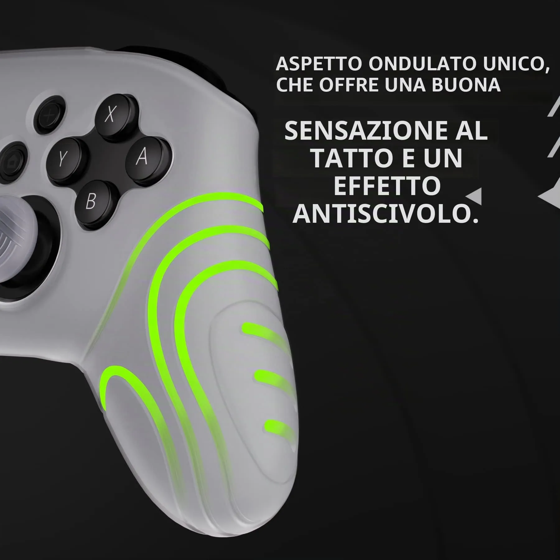 playvital Cover per Nintendo Switch Pro Controller, Trasparente Bianco - immagine 4