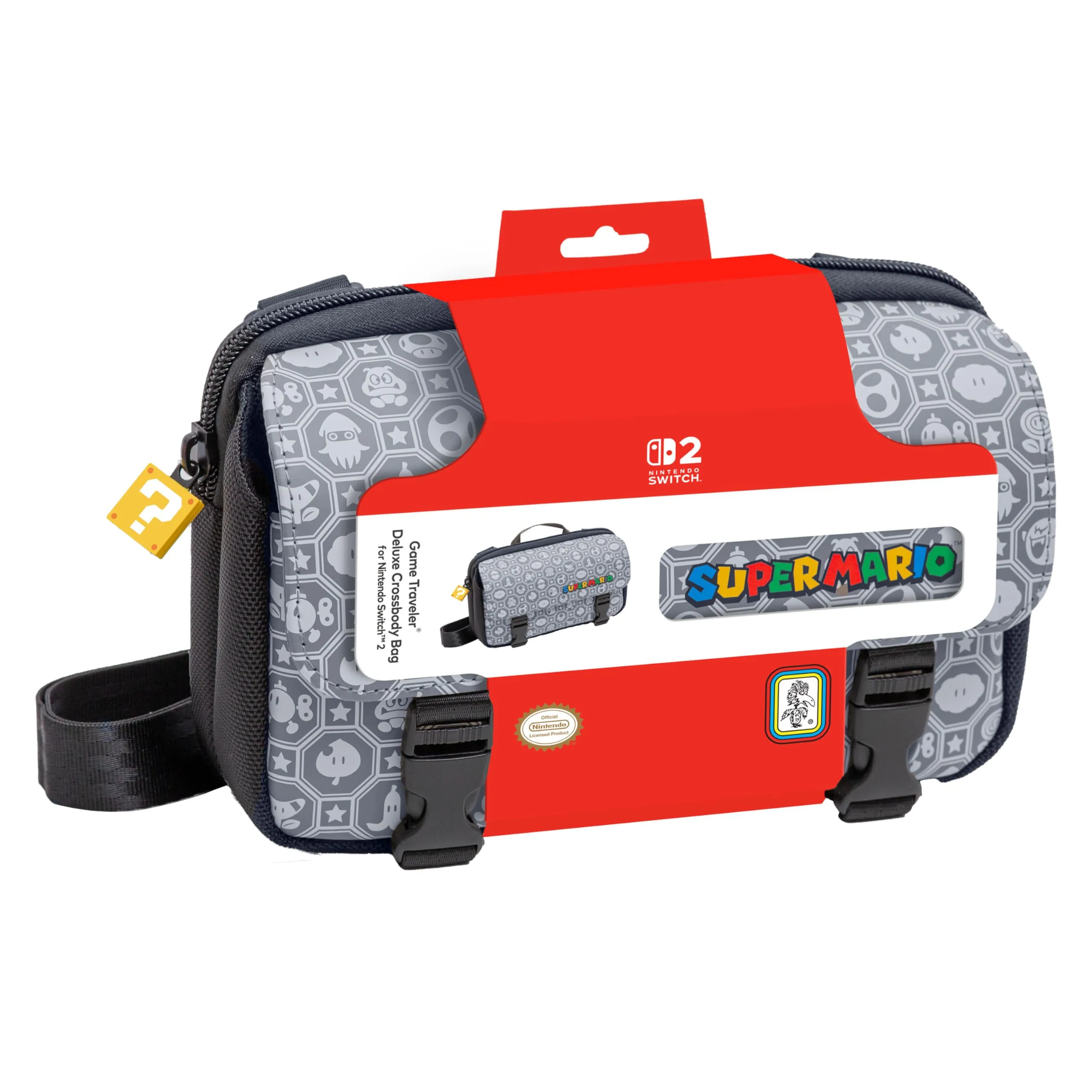 Game Traveler Deluxe Custodia da viaggio per Nintendo Switch, Switch 2, OLED - Super Mario Monogramma (LV17SM) - immagine 1