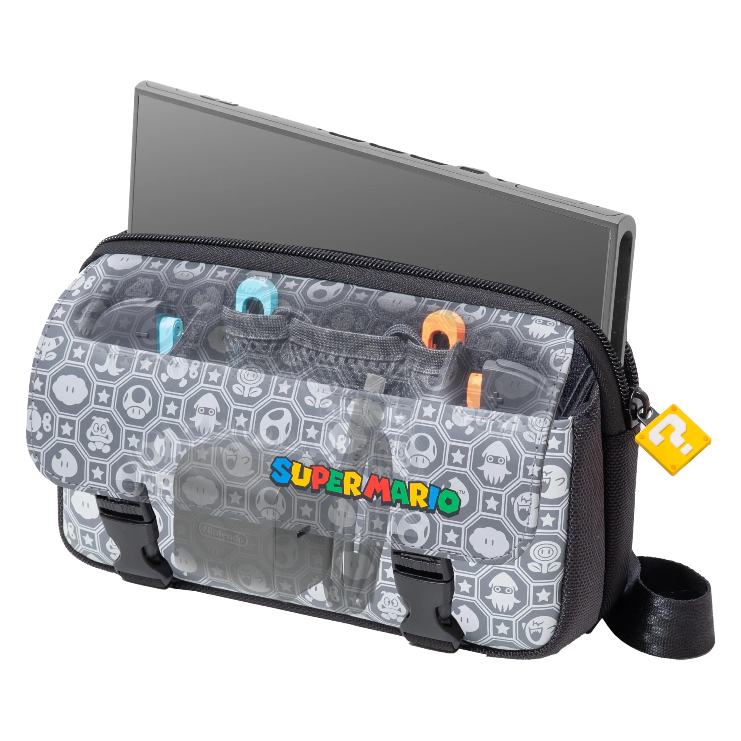 Game Traveler Deluxe Custodia da viaggio per Nintendo Switch, Switch 2, OLED - Super Mario Monogramma (LV17SM) - immagine 3