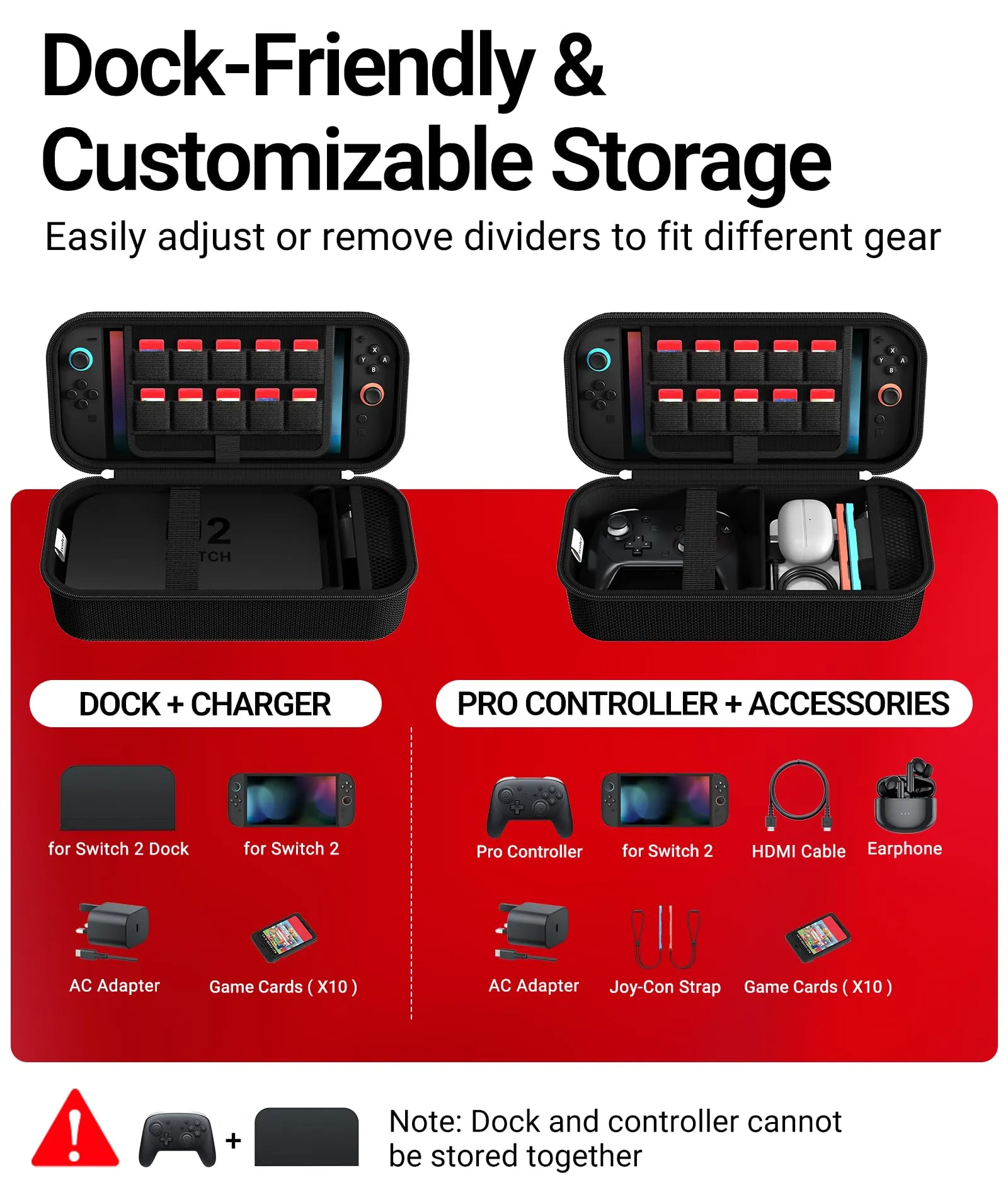 iVoler Custodia Rigida per Nintendo Switch 2, Switch OLED e Switch - Nero - immagine 2