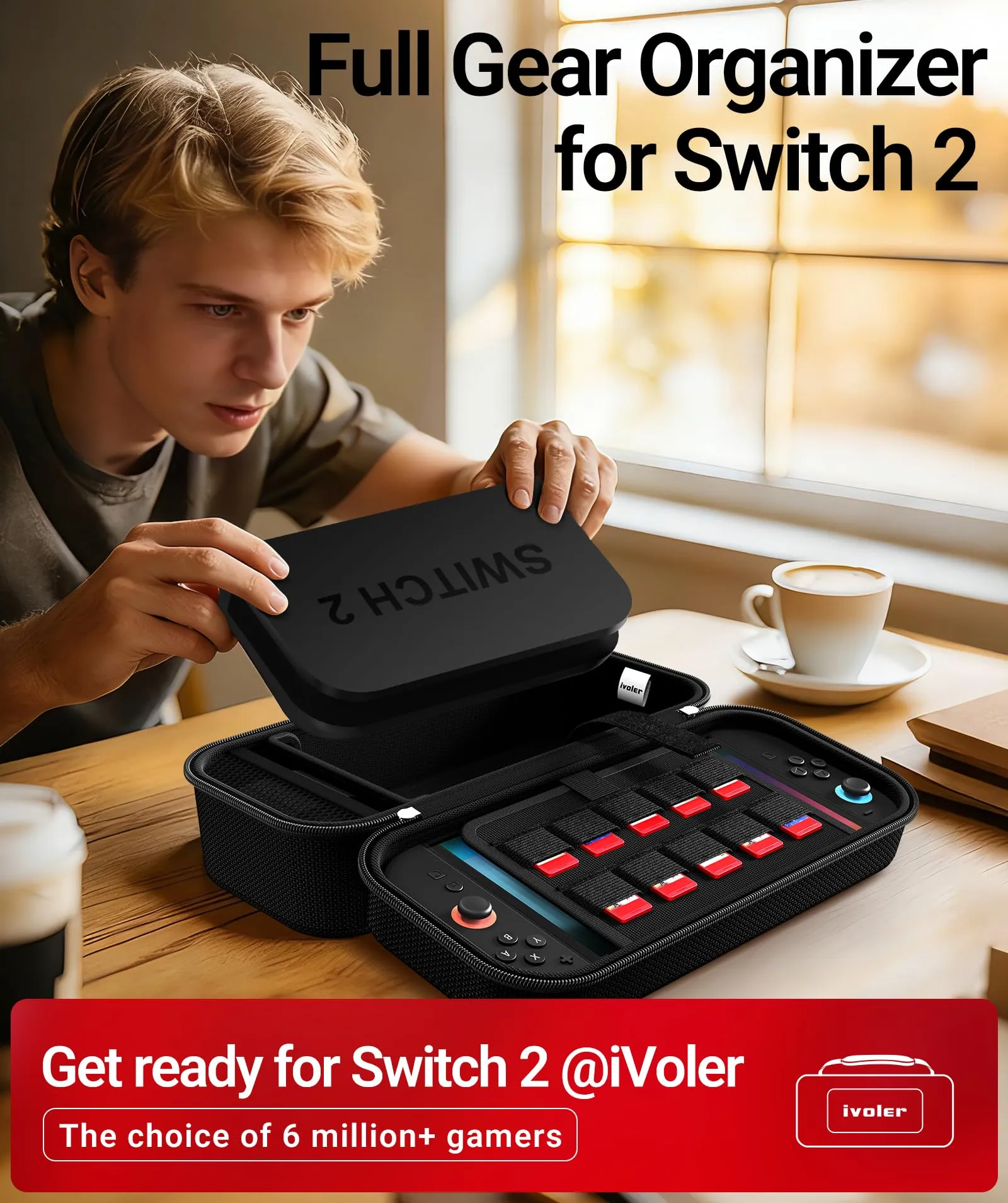 iVoler Custodia Rigida per Nintendo Switch 2, Switch OLED e Switch - Nero - immagine 3