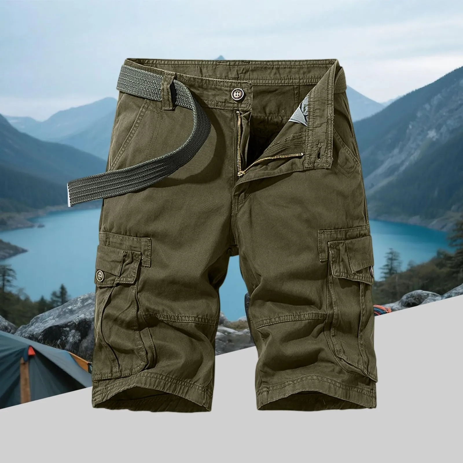Generico Bermuda Jeans Uomo Short Cargo Militari Tattici XL - immagine 3