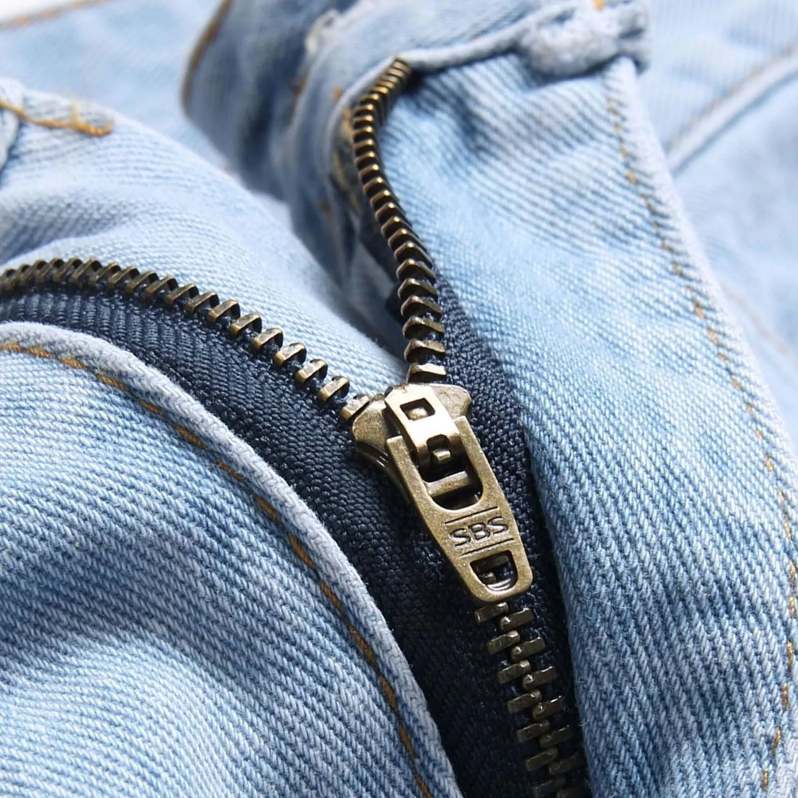 Pantaloncini in Jeans Uomo Elasticizzati Casual Basic Distrutto Bermudas con Coulisse e Tasche - immagine 4