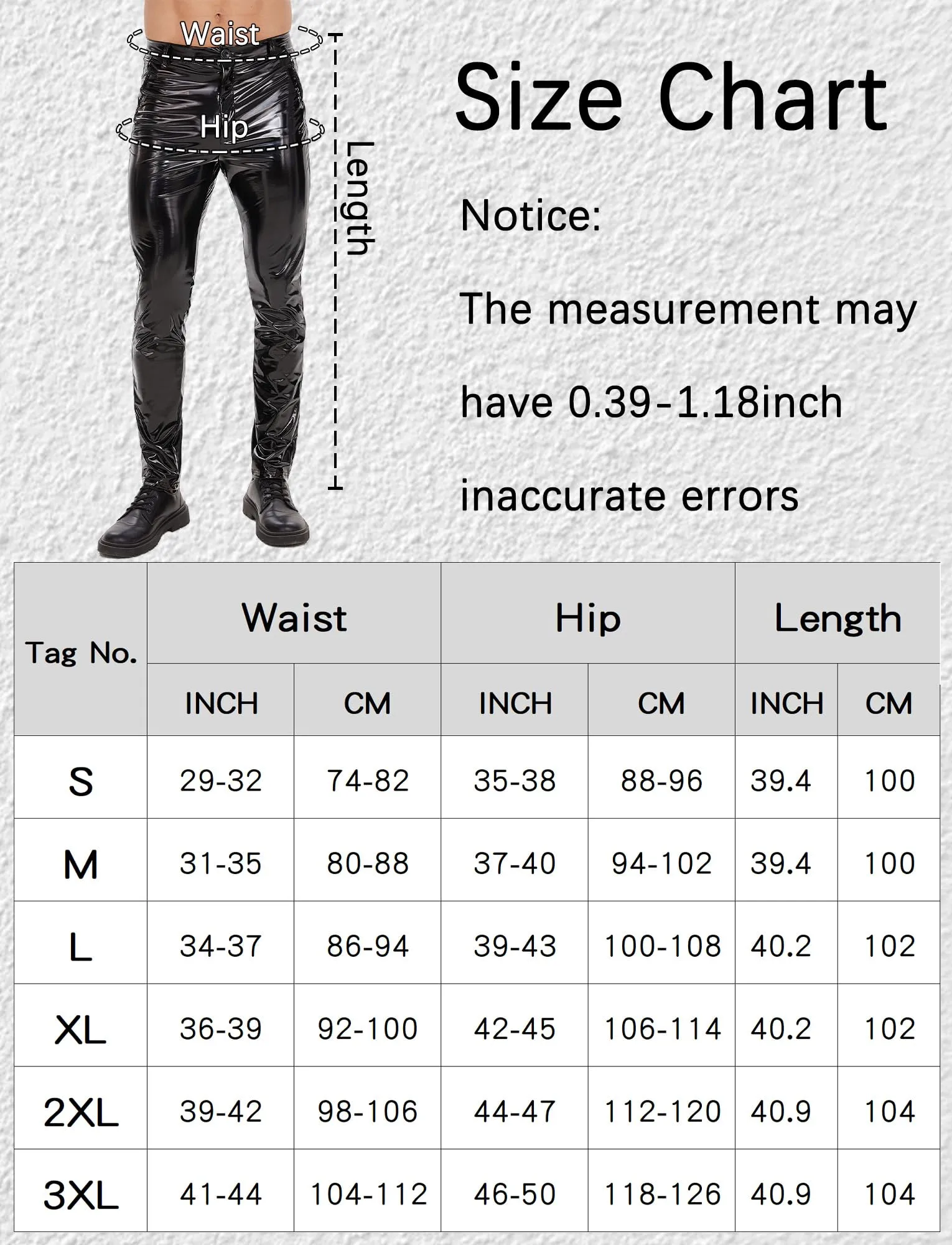Ausing Pantaloni in Similpelle da Uomo Slim Fit a Costine Nere - immagine 6