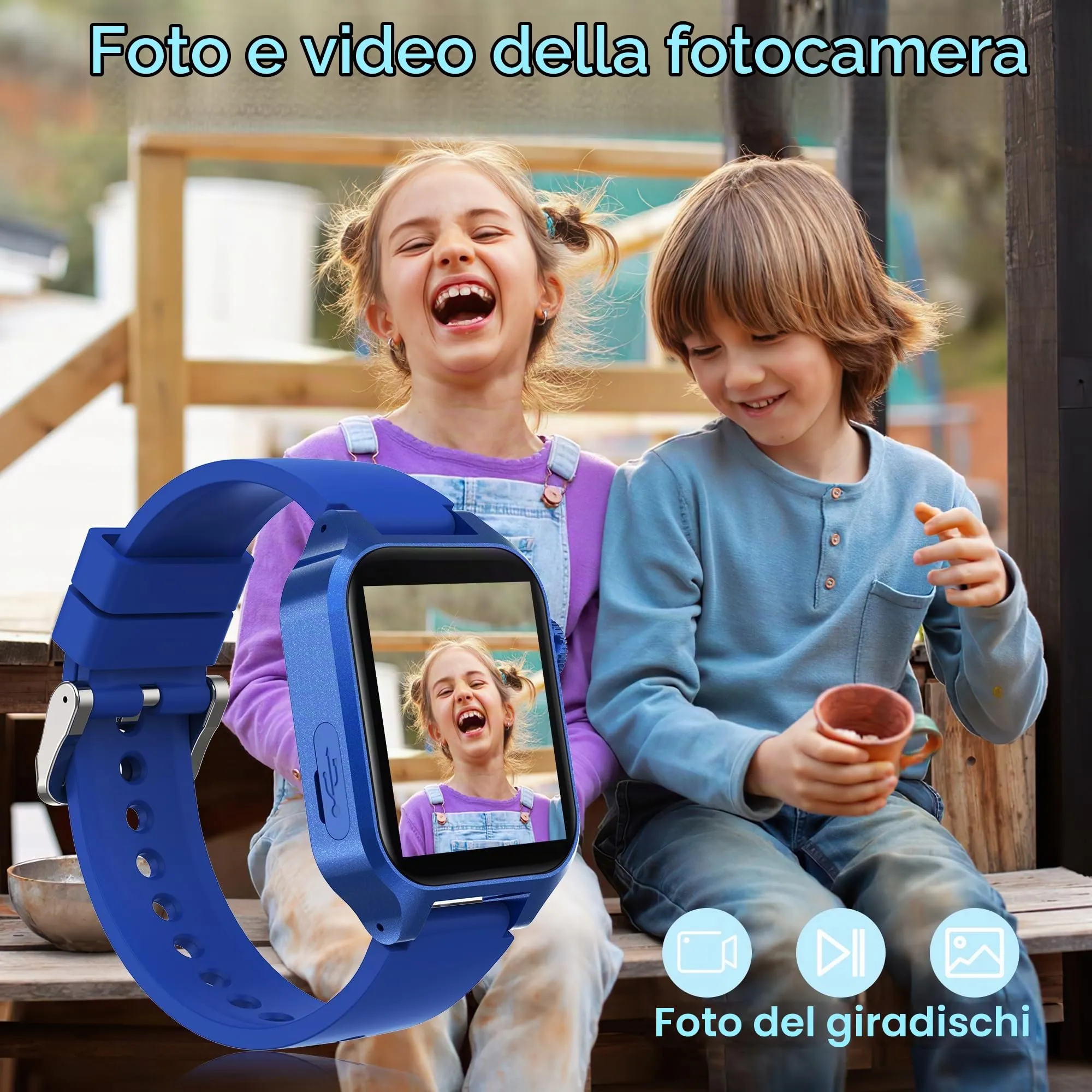 Moikmlih Smartwatch per Bambini con 32 Giochi, Fotocamera, 3 Modalità Sportive, Contapassi, Audiobook e 22 Sfondi Animati - immagine 6
