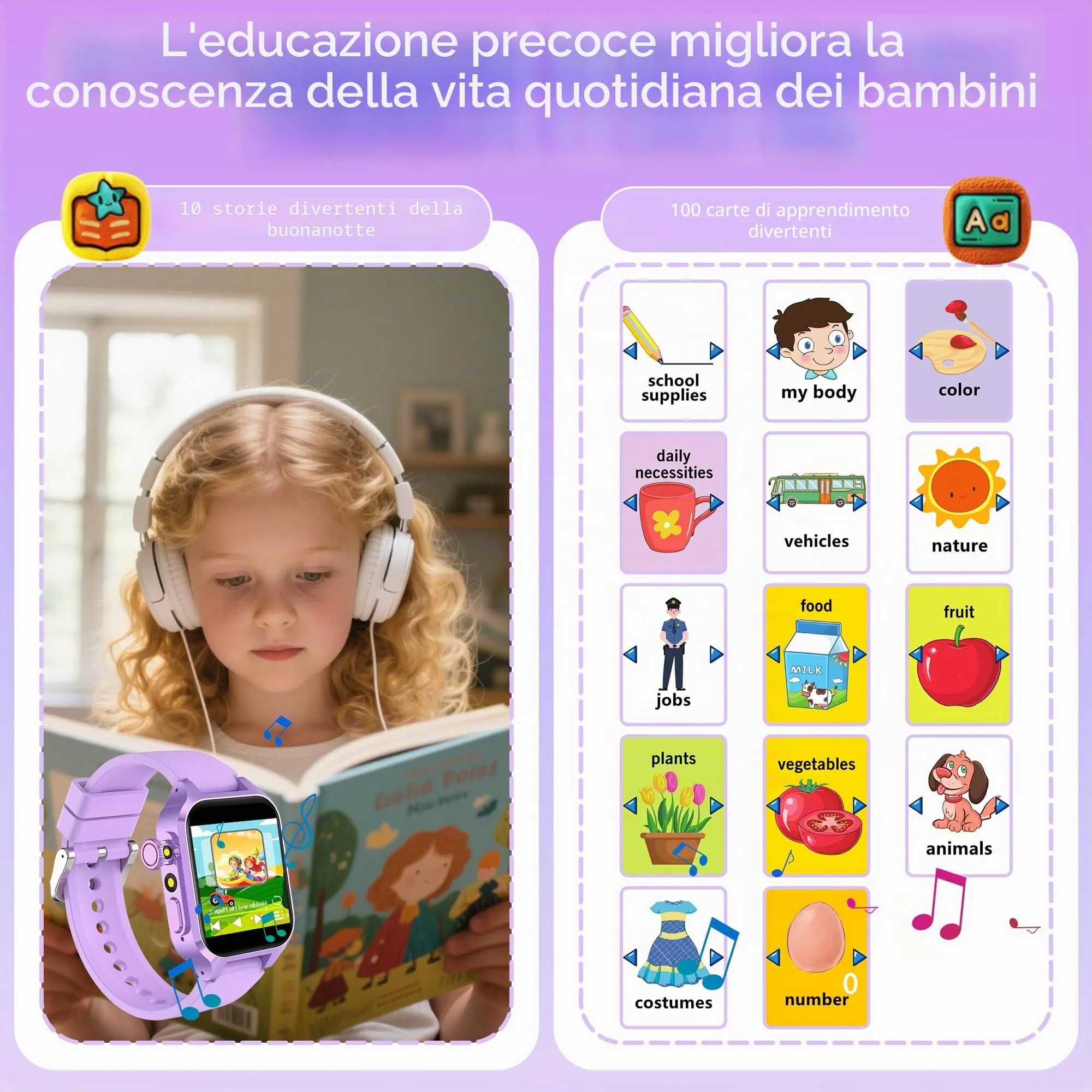 Moikmlih Smartwatch per Bambini con 32 Giochi, Fotocamera, 3 Modalità Sportive, Contapassi, Audiobook e Sveglia - immagine 4